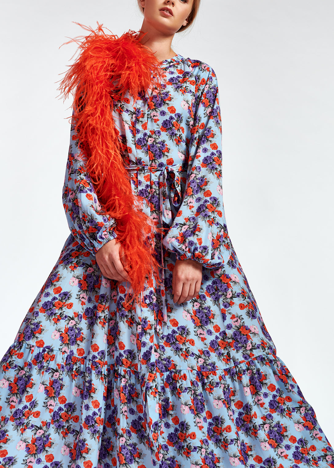 Robe maxi bleu clair à manches longues RE—SSENTIEL | Essentiel second hand