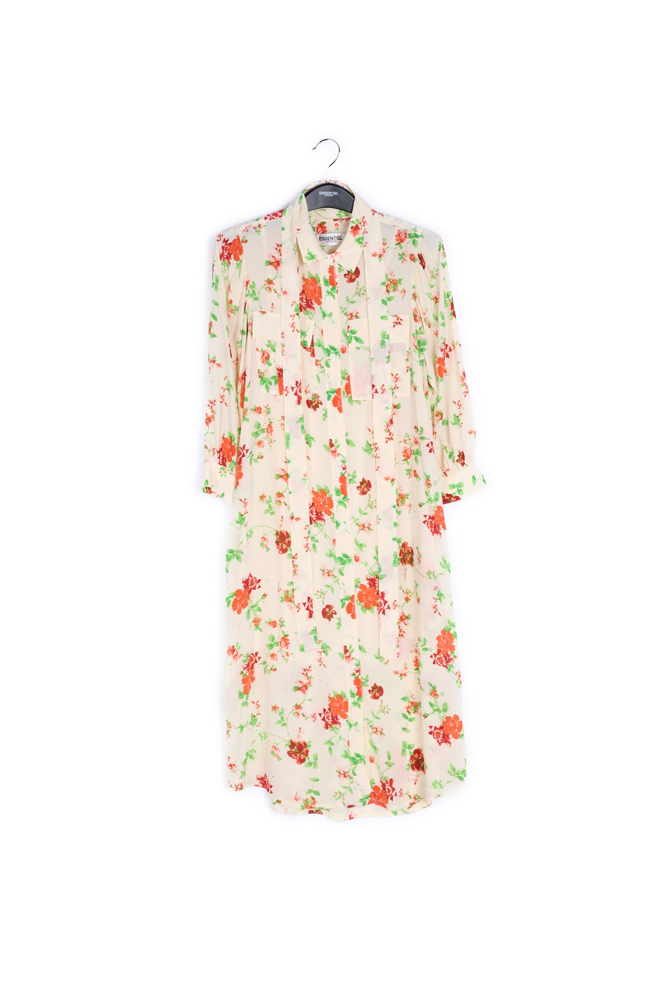 Off-white floral print shirt dress RE—SSENTIEL | Essentiel second hand