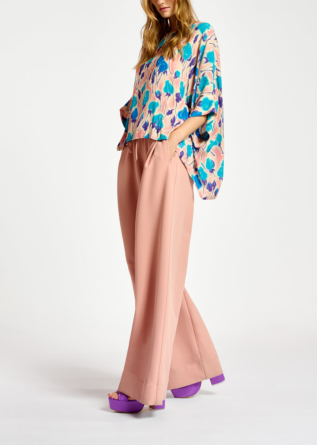 Vintage pink wide-leg pants RE—SSENTIEL | Essentiel second hand