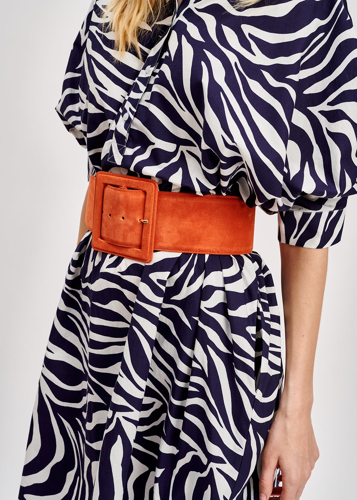 Orange suede leather waist belt RE—SSENTIEL | Essentiel second hand
