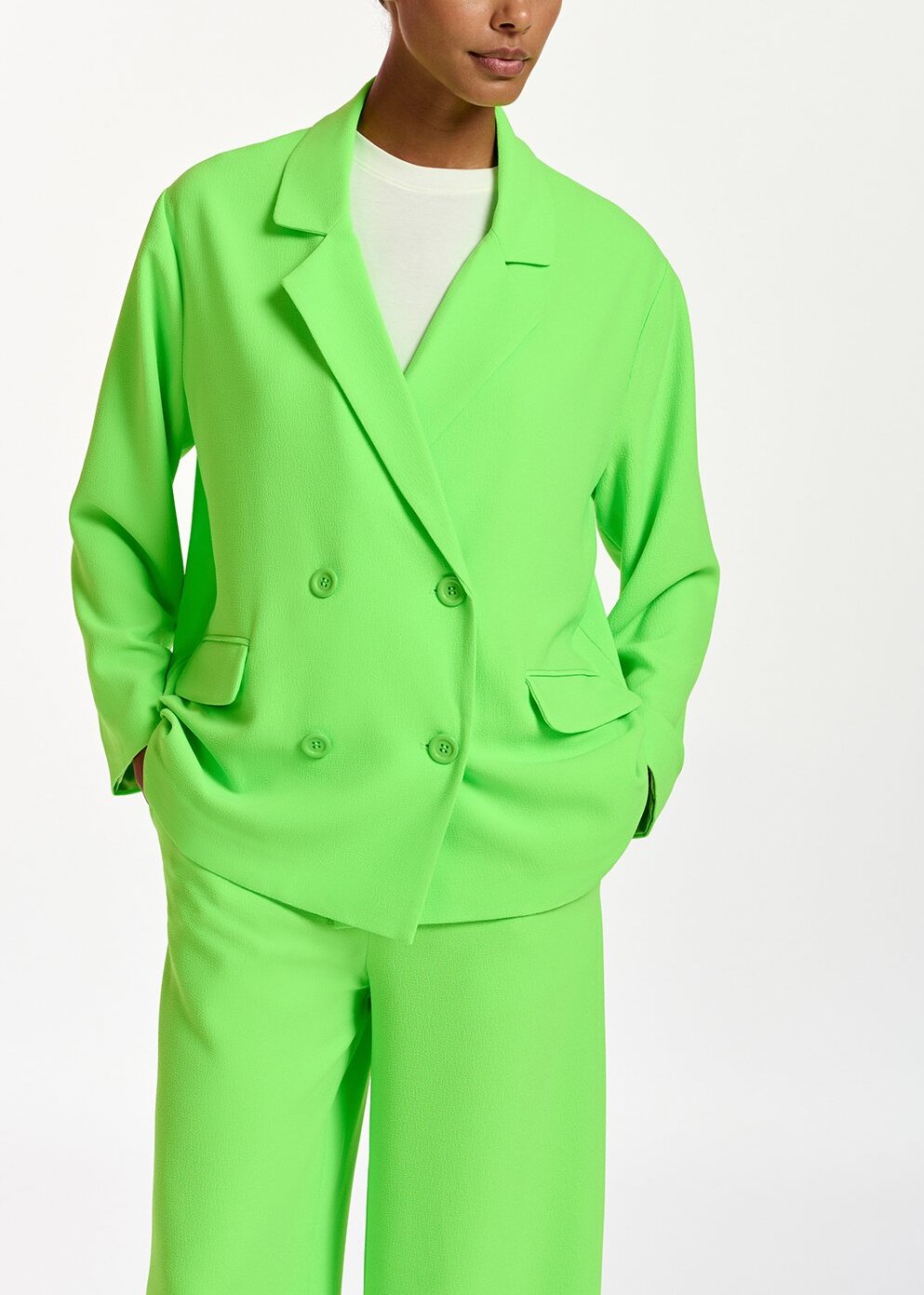Blazer croisé vert fluo RE—SSENTIEL | Essentiel second hand