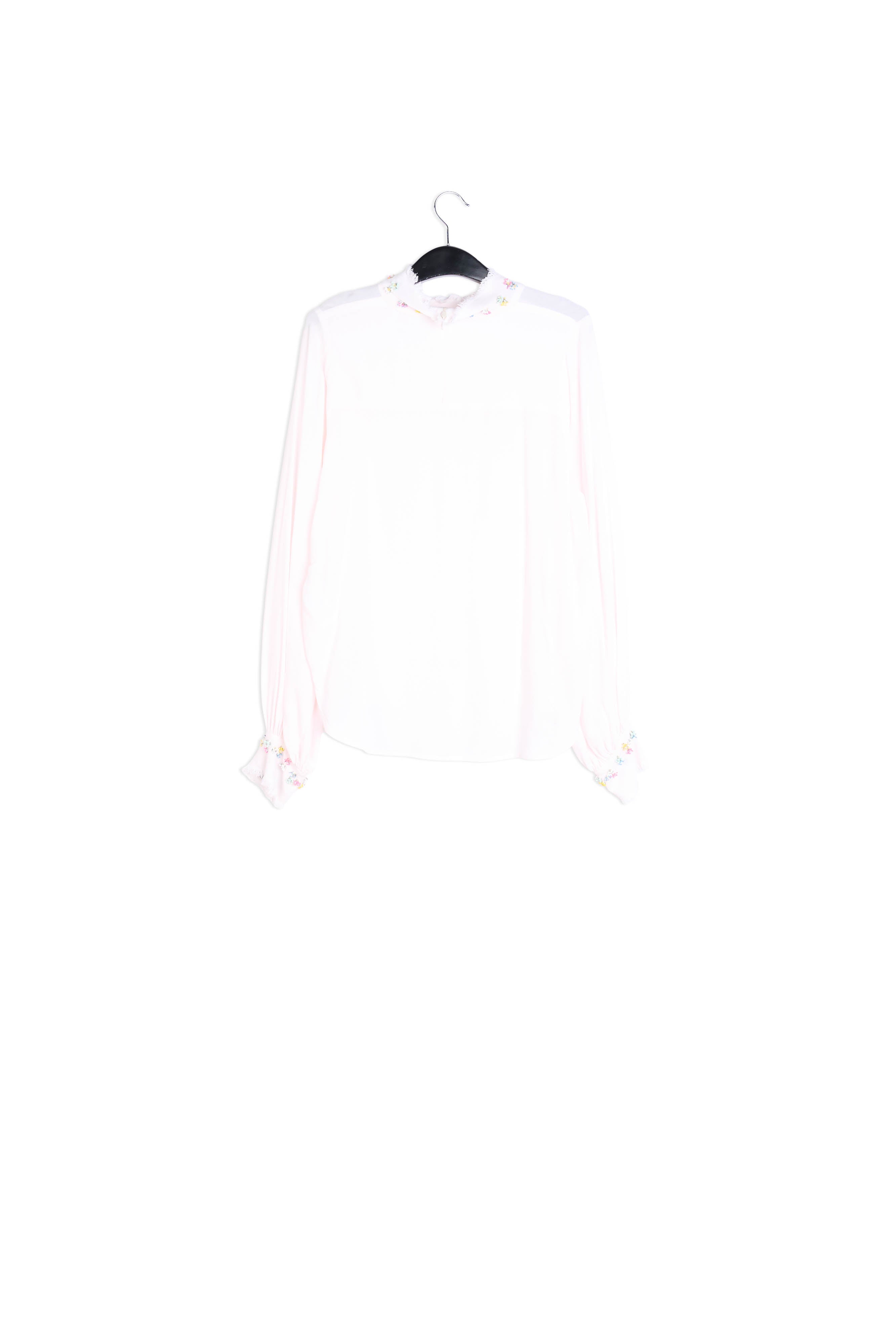 Gebroken witte top met versierd kraagje RE—SSENTIEL | Essentiel second hand