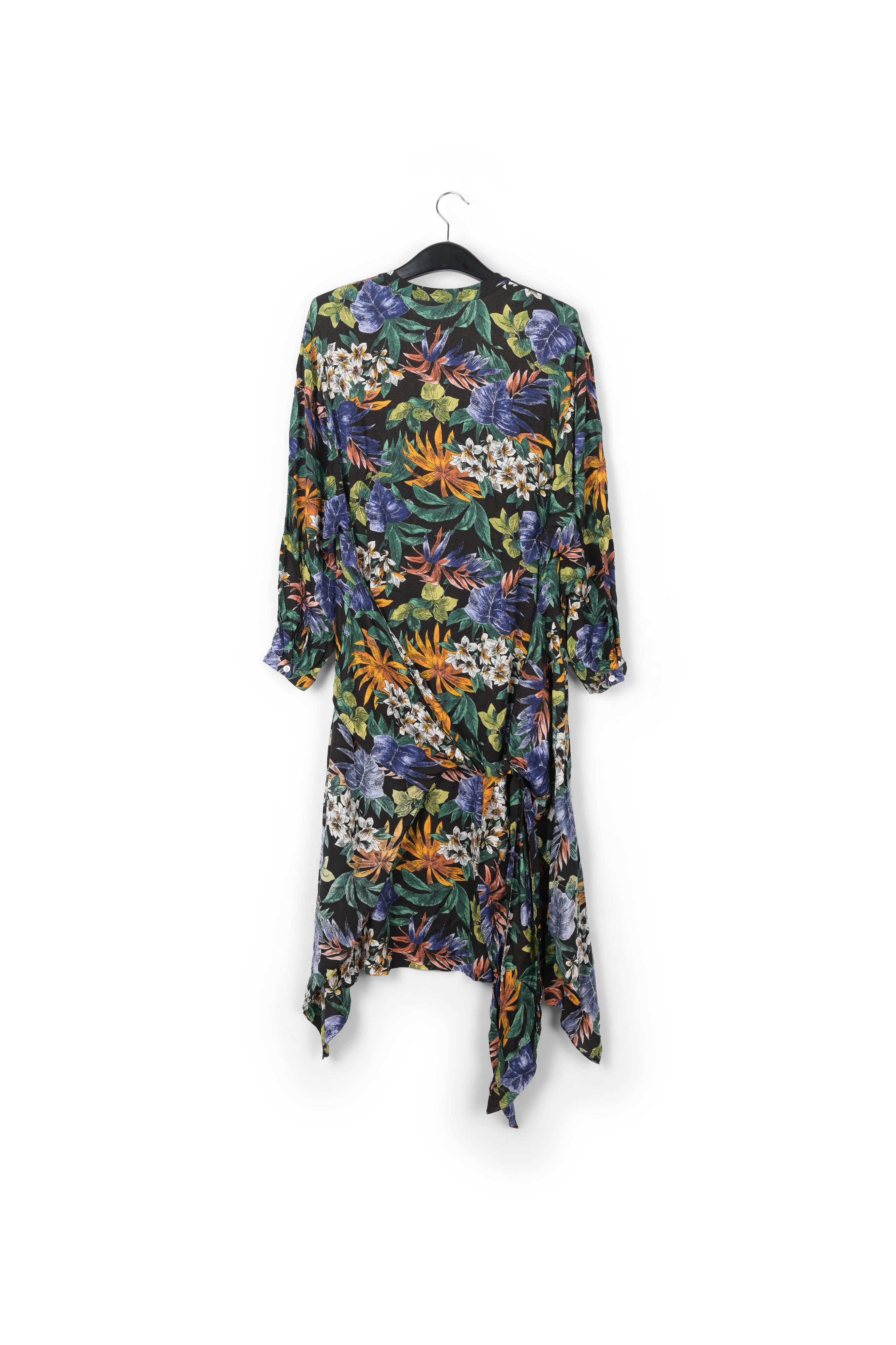 Robe midi à fleurs jaune, vert et rose RE—SSENTIEL | Essentiel second hand