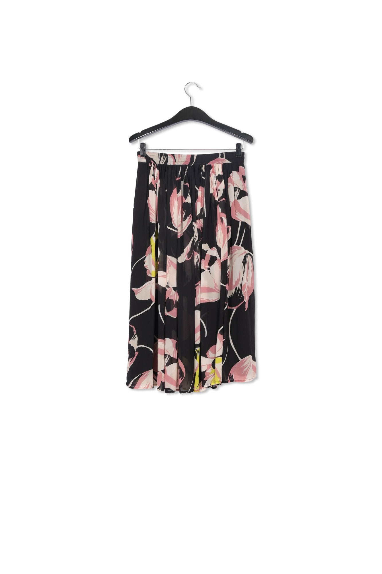 Black floral-print maxi skirt RE—SSENTIEL | Essentiel second hand