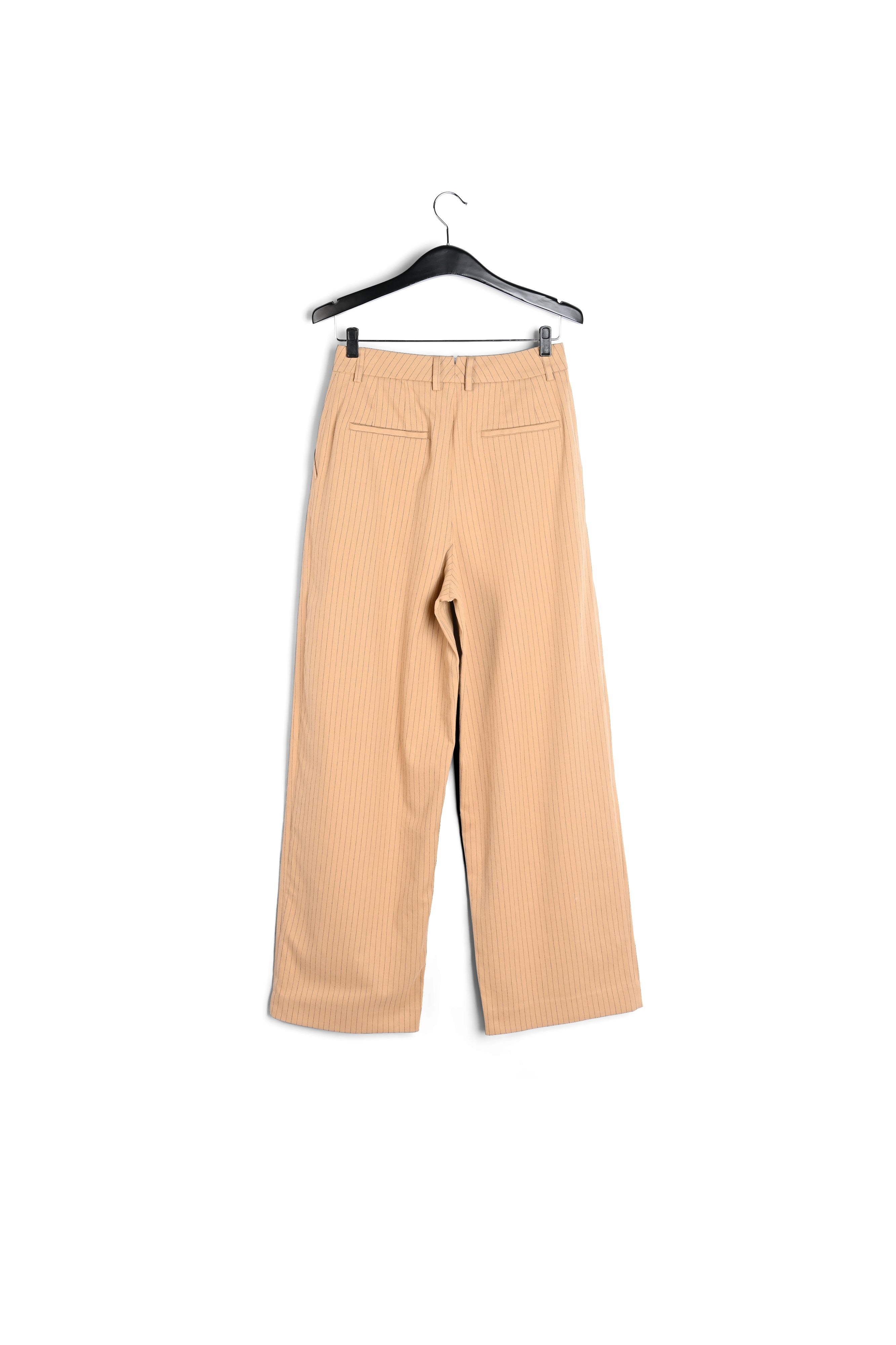 Pantalon large brun à rayures fines RE—SSENTIEL | Essentiel second hand