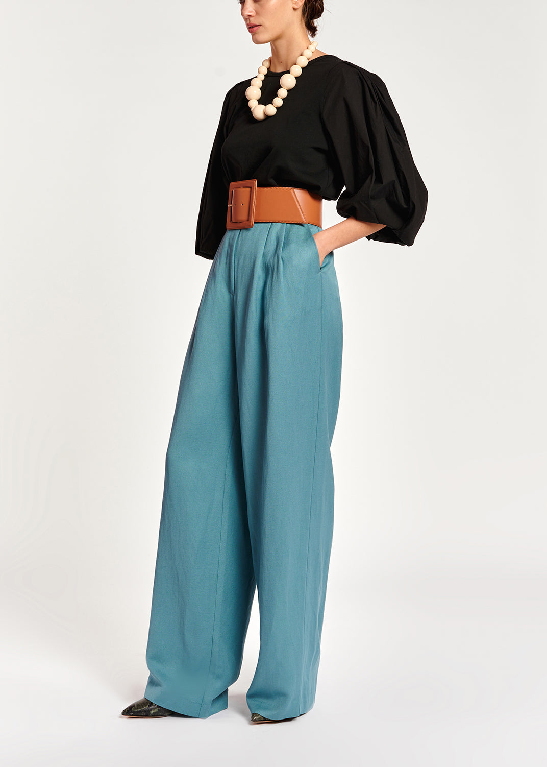 Blue wide-leg pants RE—SSENTIEL | Essentiel second hand