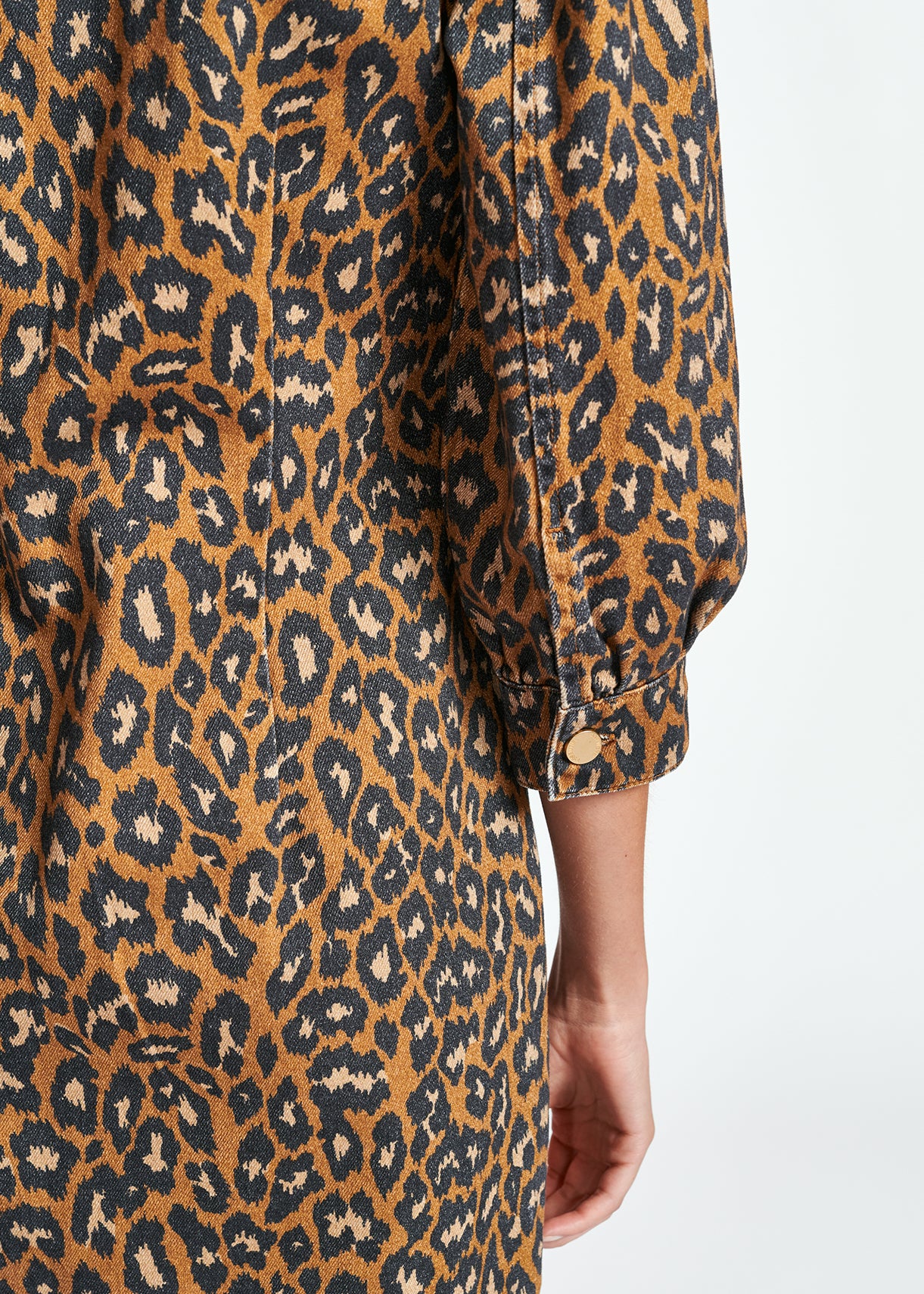 Mini robe jean à  imprimé léopard RE—SSENTIEL | Essentiel second hand