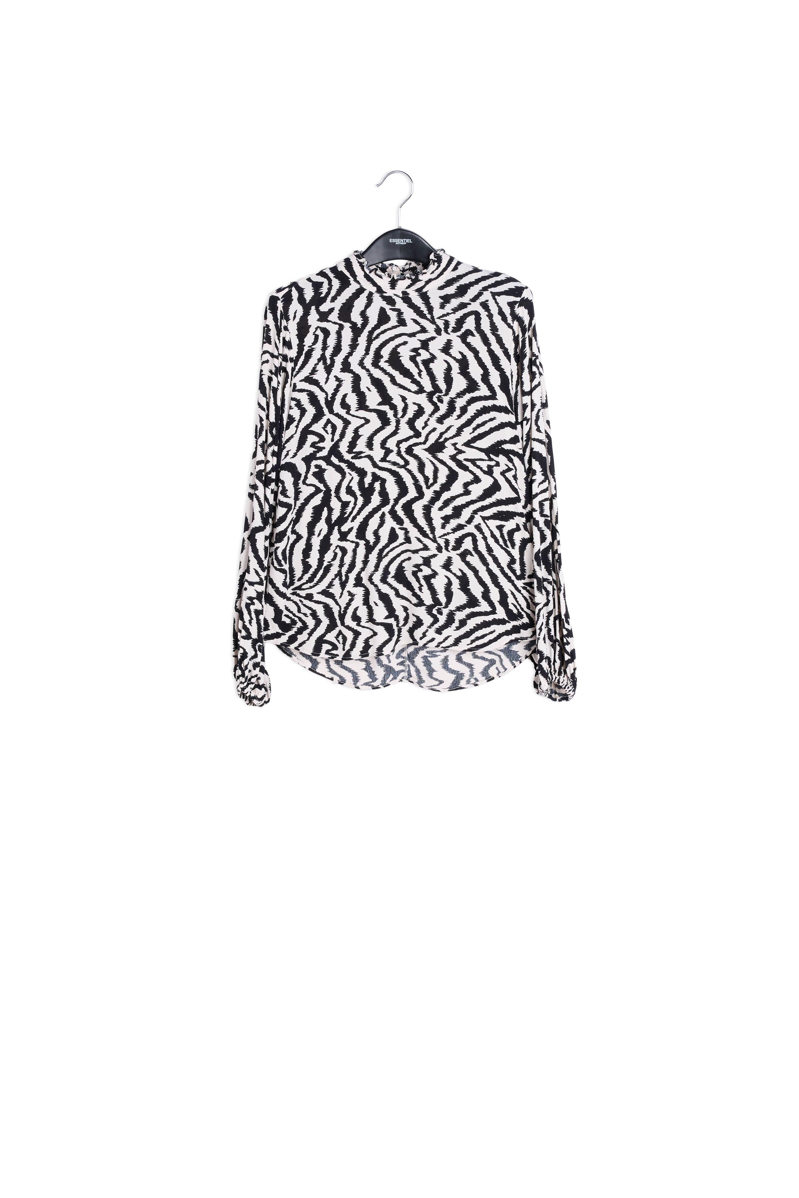 Black and white zebra-print top RE—SSENTIEL | Essentiel second hand