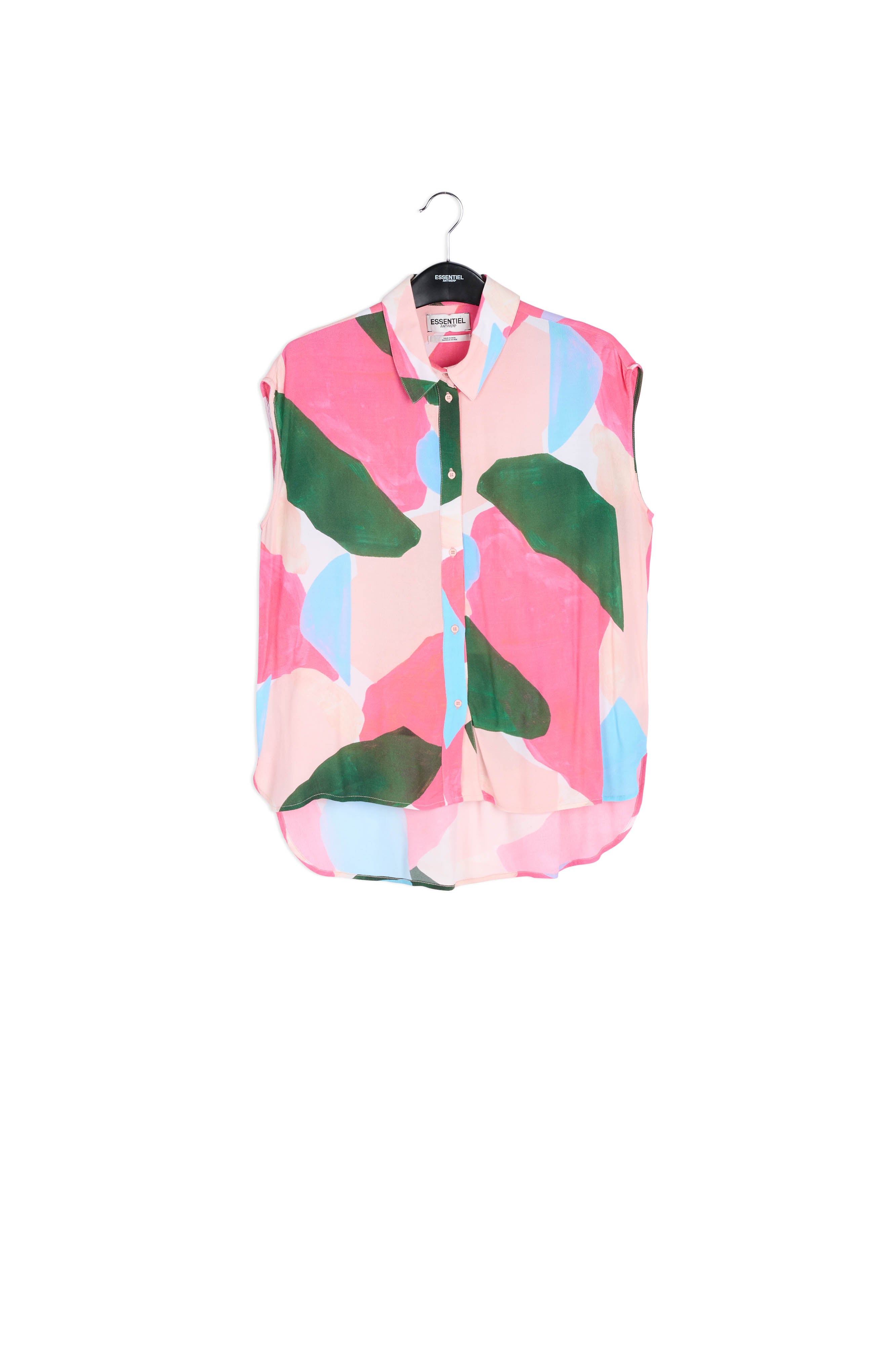 Kleurrijk mouwloos hemd met grafische print RE—SSENTIEL | Essentiel second hand