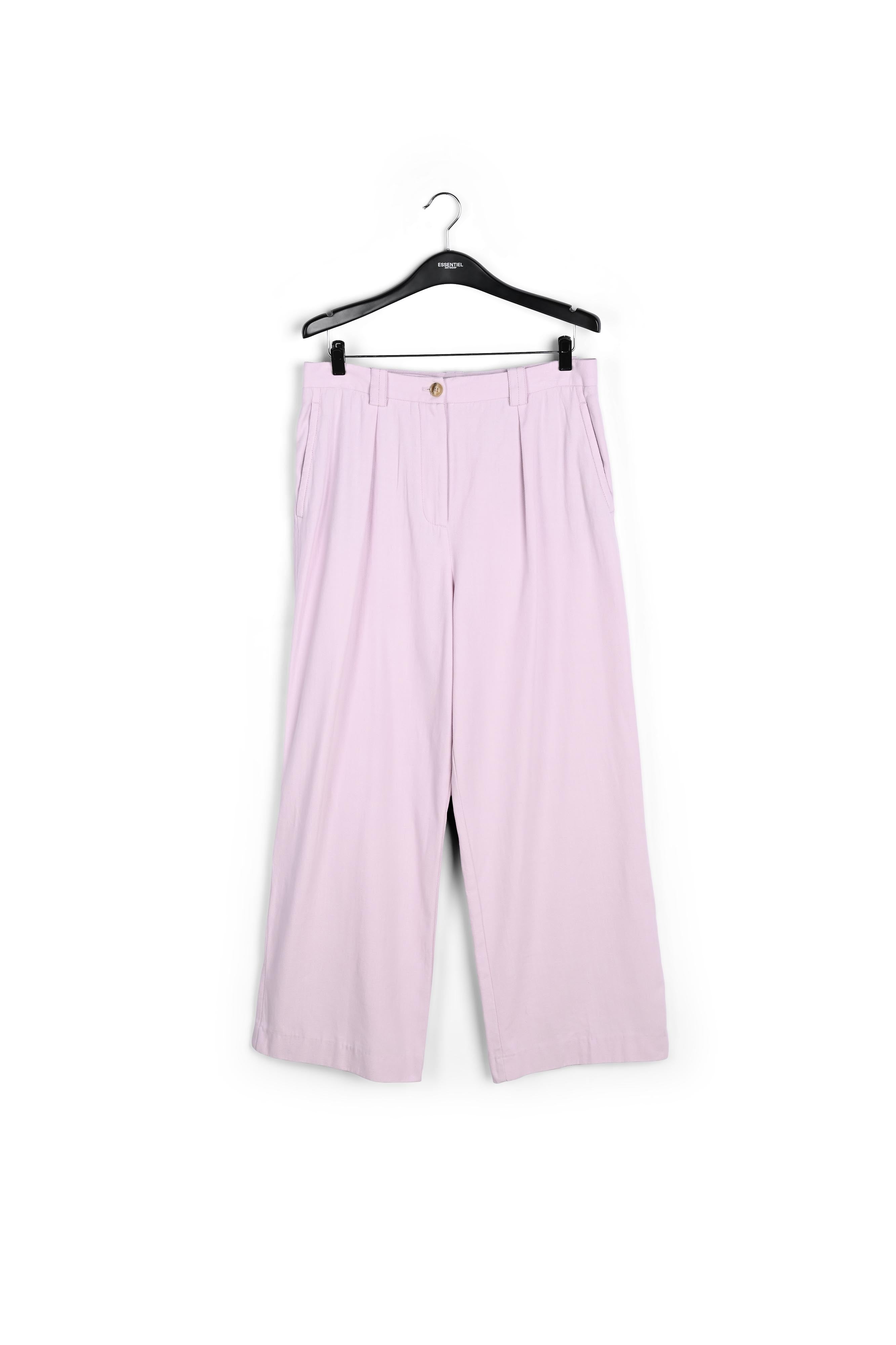 Lila katoenen broek met brede pijpen RE—SSENTIEL | Essentiel second hand