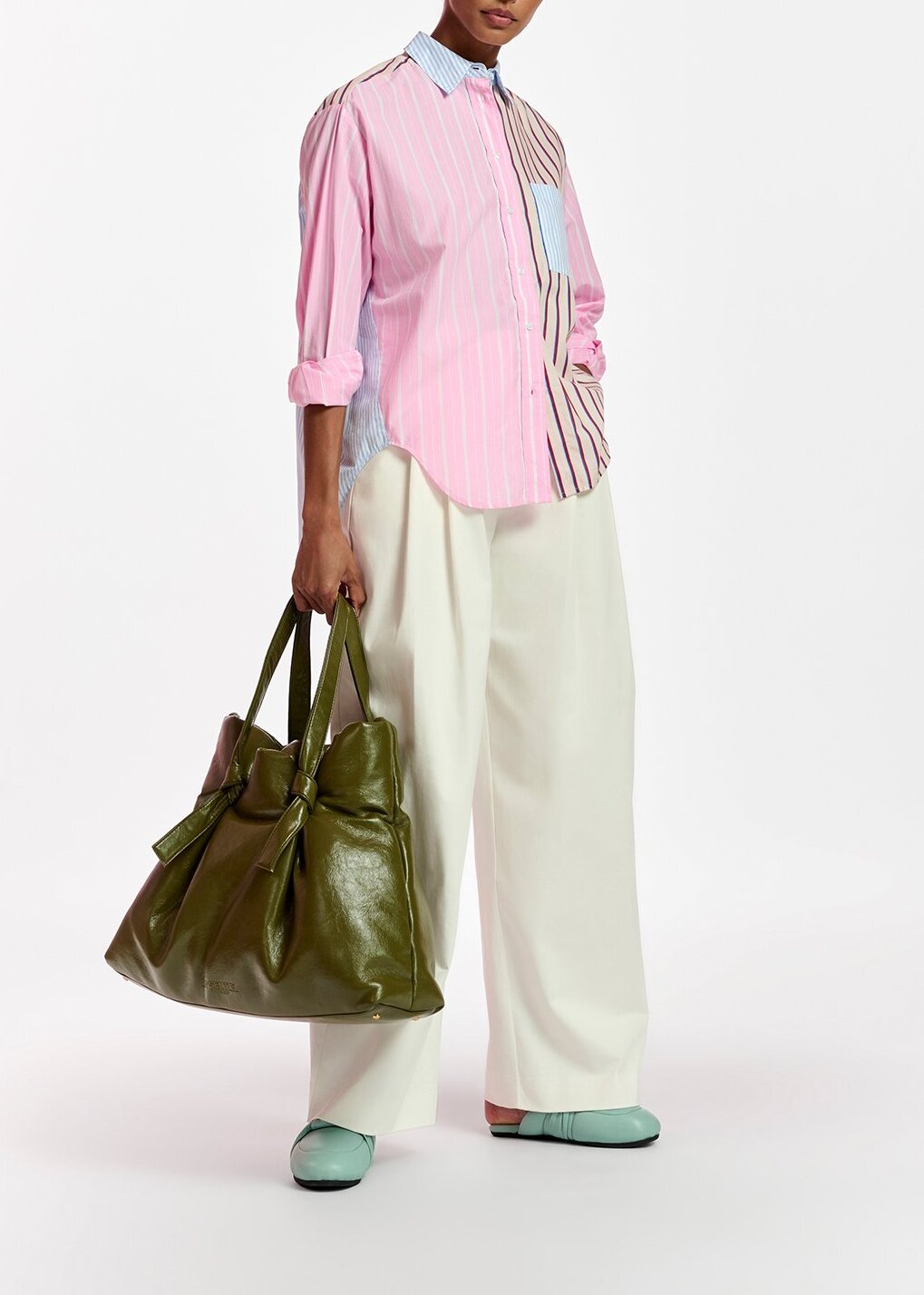 Multicolor striped cotton shirt RE—SSENTIEL | Essentiel second hand