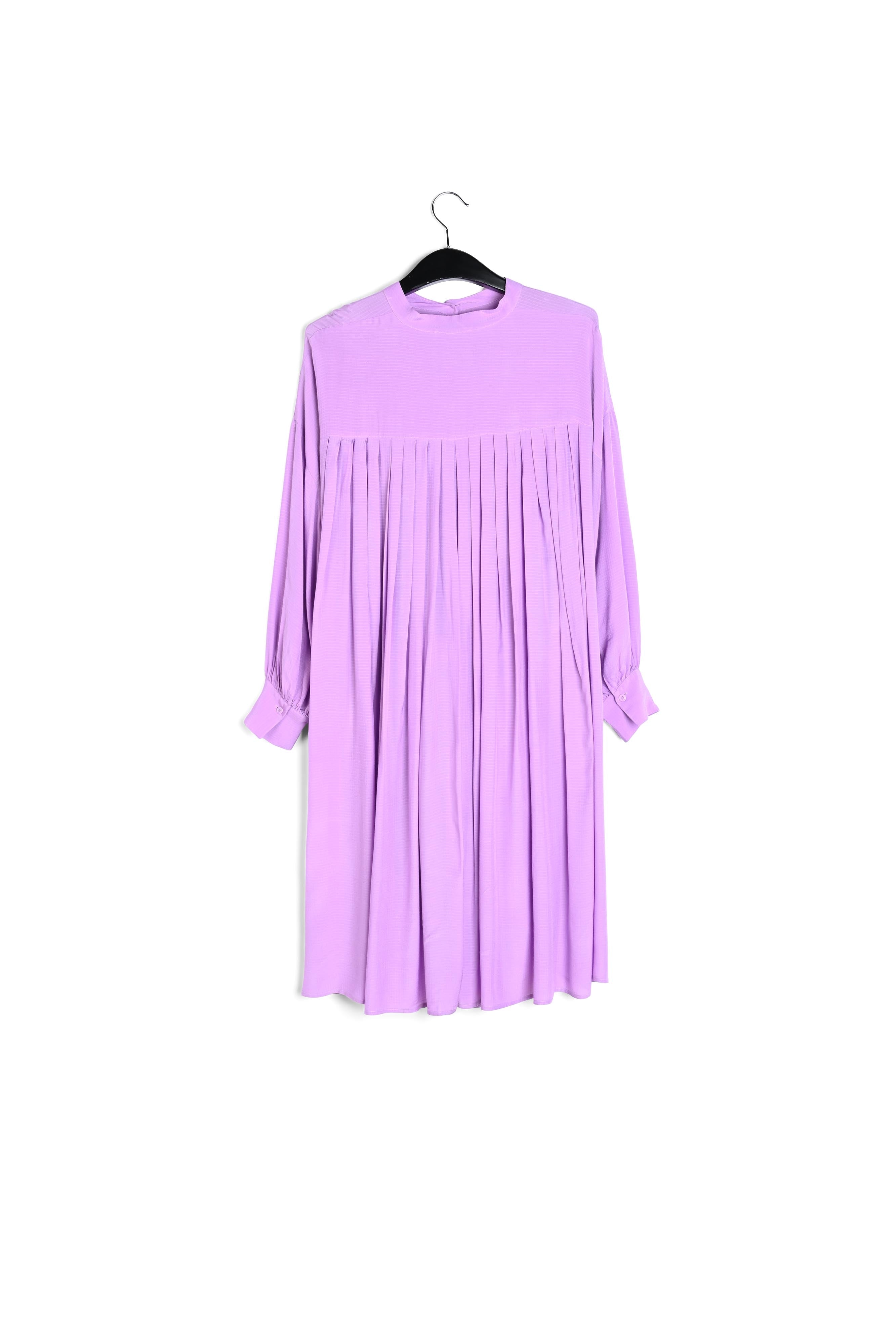 Lila relaxte hemdjurk met geplisseerde achterkant RE—SSENTIEL | Essentiel second hand
