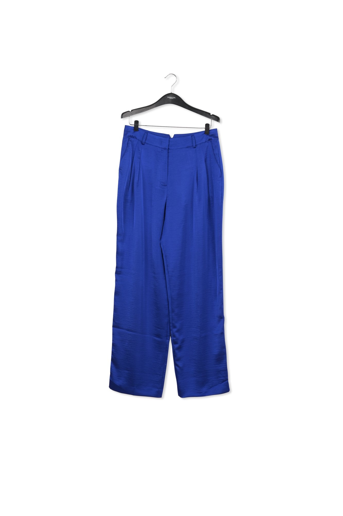 Blue tapered-leg satin pants RE—SSENTIEL | Essentiel second hand