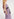 Lilac ruffled plissé dress with black canvas belt Faume - seconde main