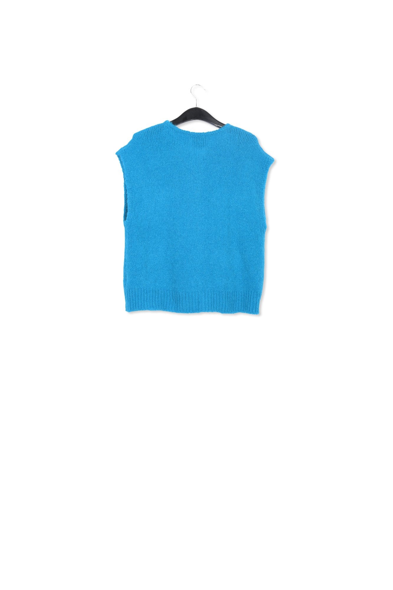 Cardigan sans manches en mohair mélangé bleu RE—SSENTIEL | Essentiel second hand