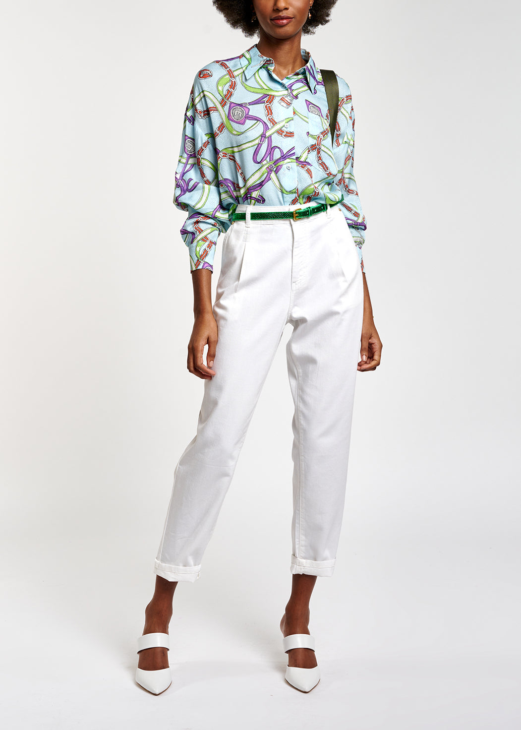 White loose-fit denim pants RE—SSENTIEL | Essentiel second hand