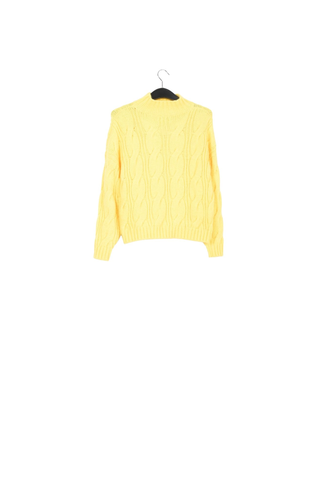 Pastel yellow cable-knit sweater RE—SSENTIEL | Essentiel second hand