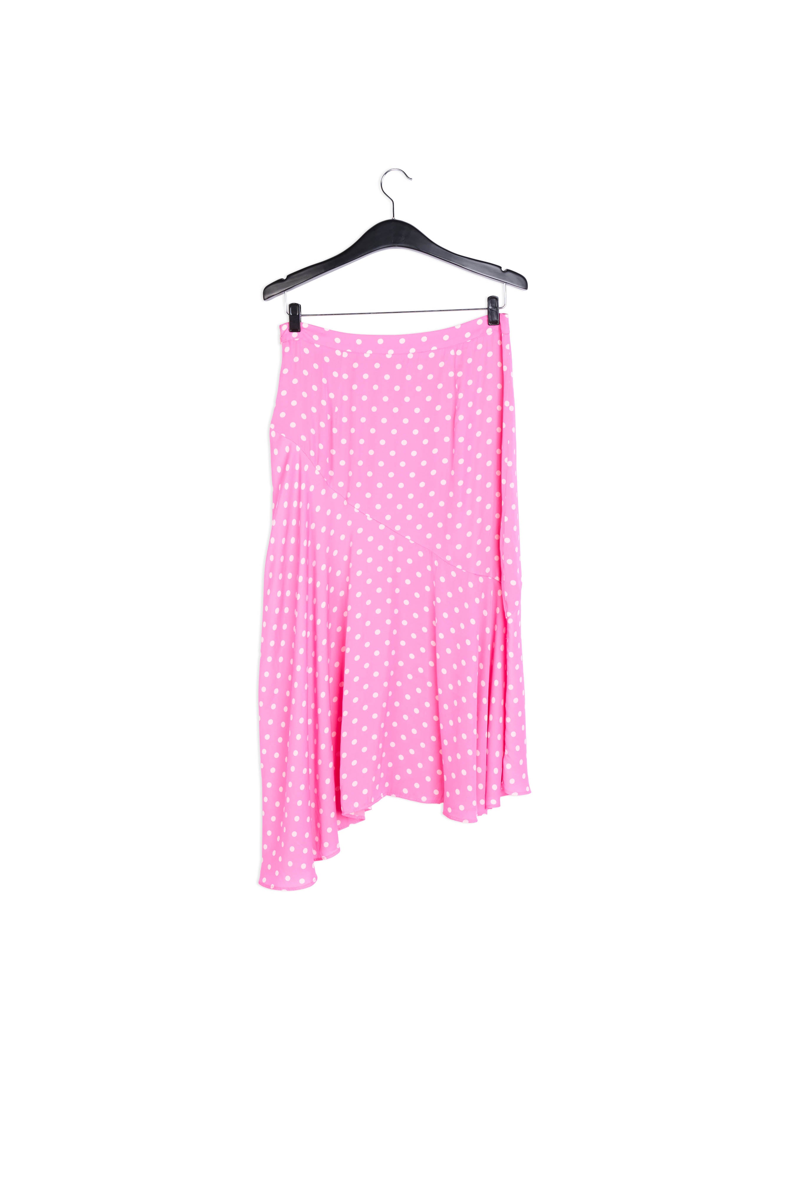 Jupe midi rose fluo à pois RE—SSENTIEL | Essentiel second hand