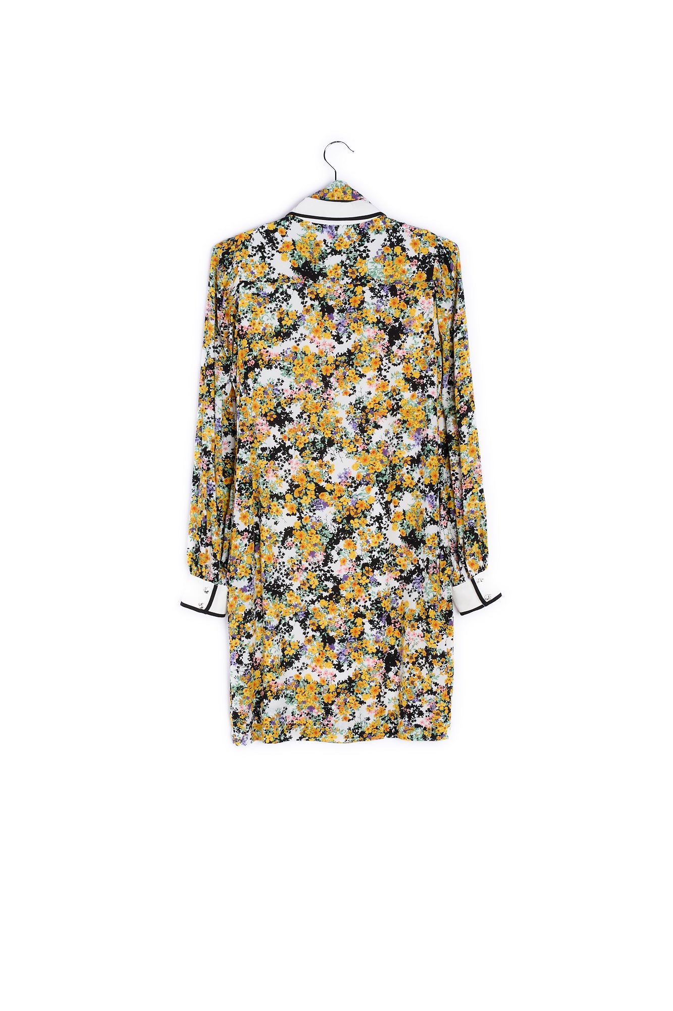 Off-white floral mini shirtdress RE—SSENTIEL | Essentiel second hand