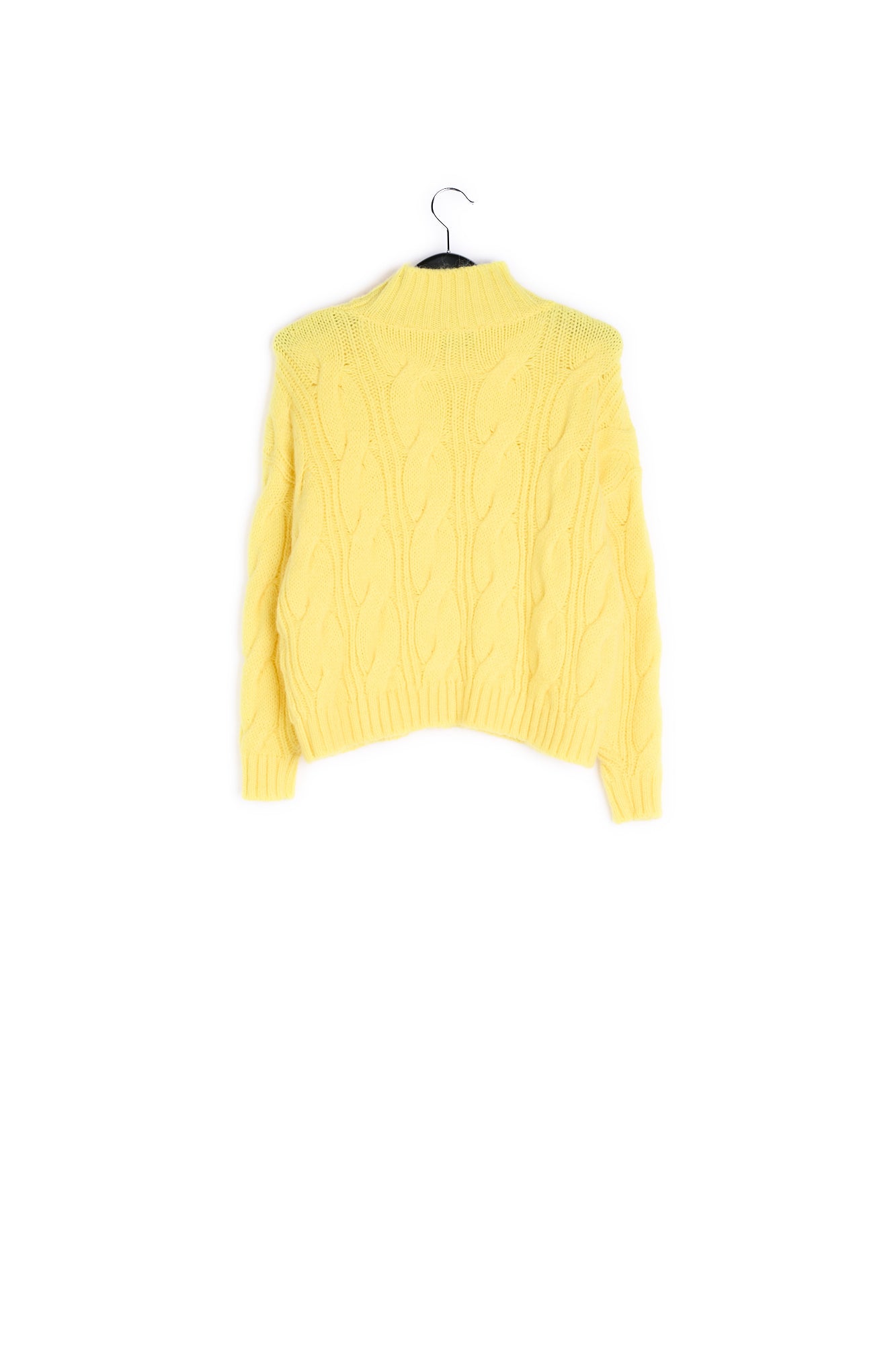 Pastel yellow cable-knit sweater RE—SSENTIEL | Essentiel second hand