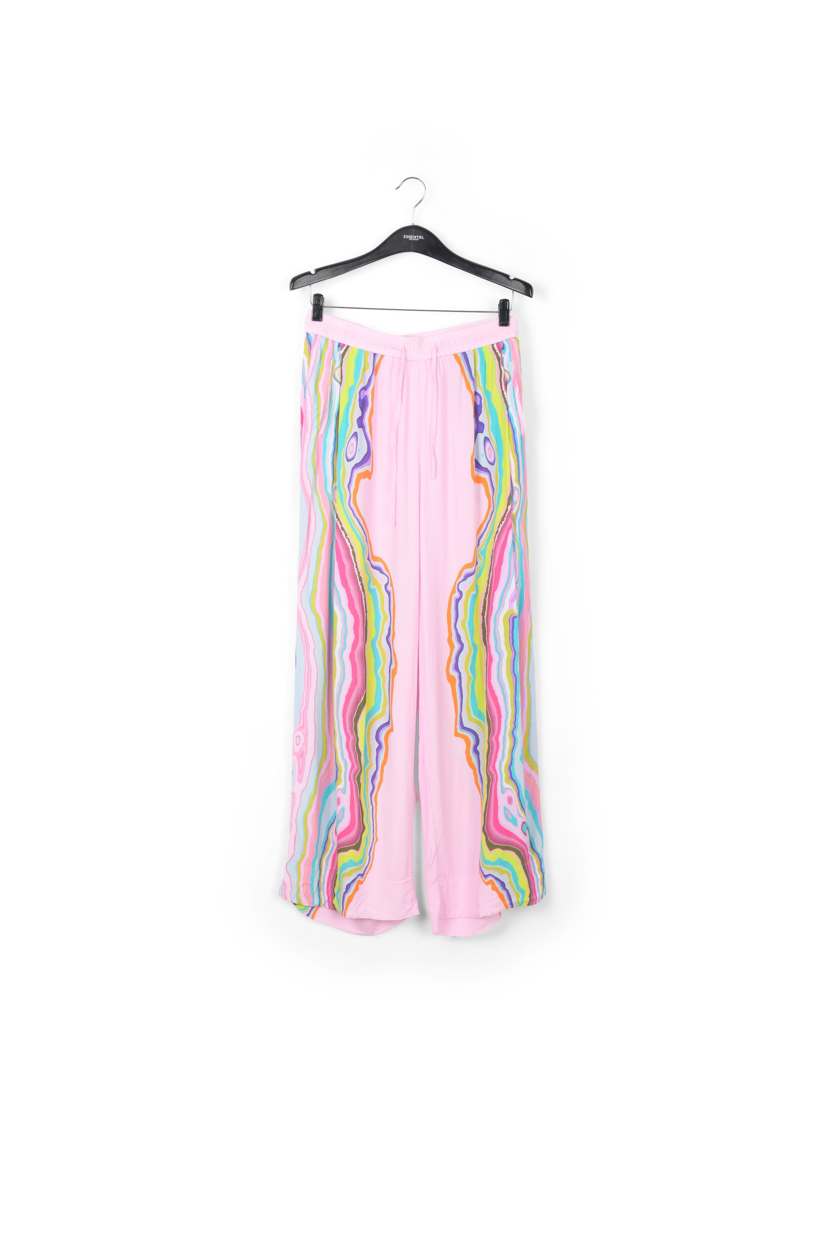 Lilac wide-leg pants with multicolor print RE—SSENTIEL | Essentiel second hand