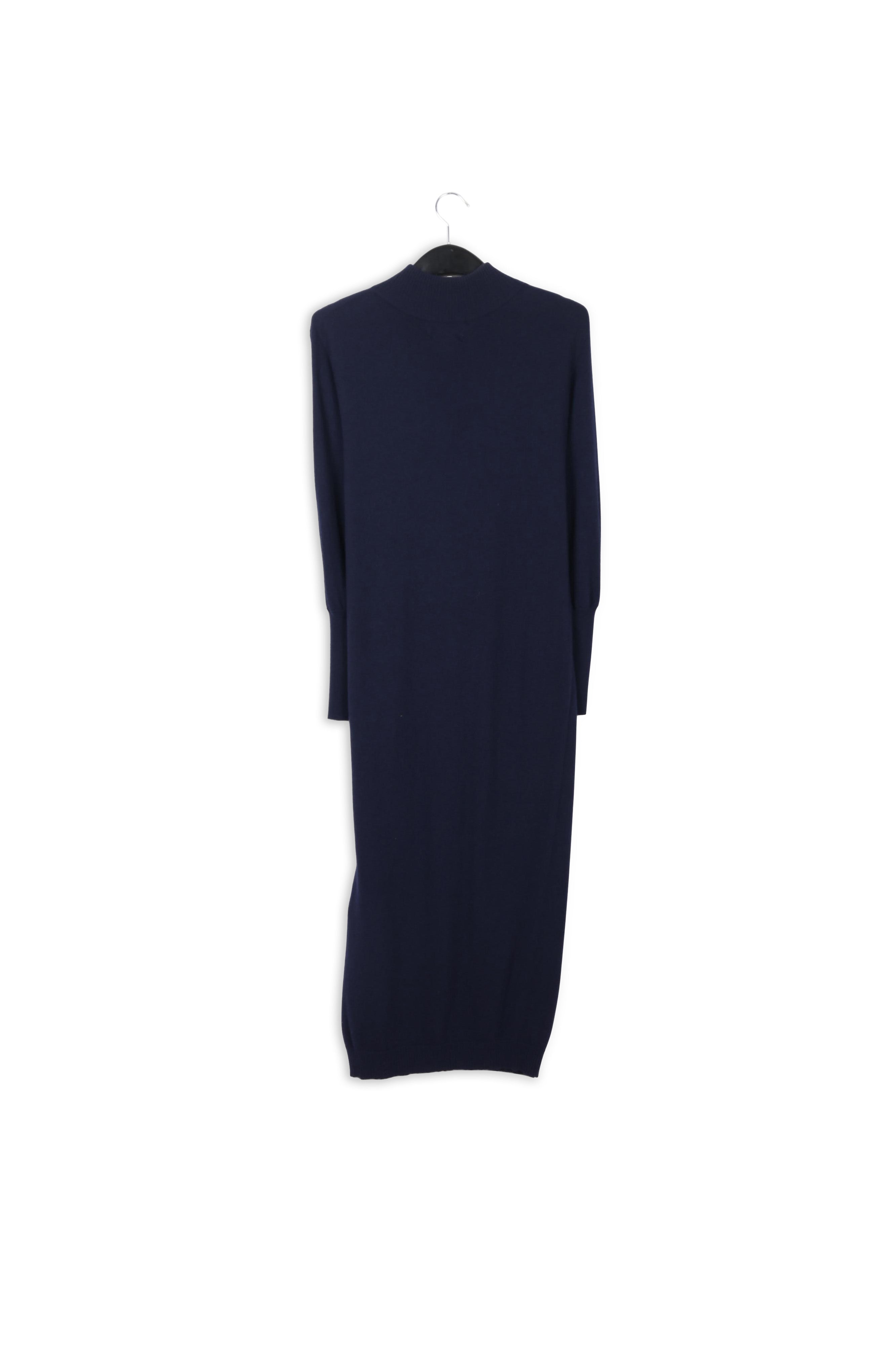 Dark blue midi-length merino wool blend knit dress RE—SSENTIEL | Essentiel second hand