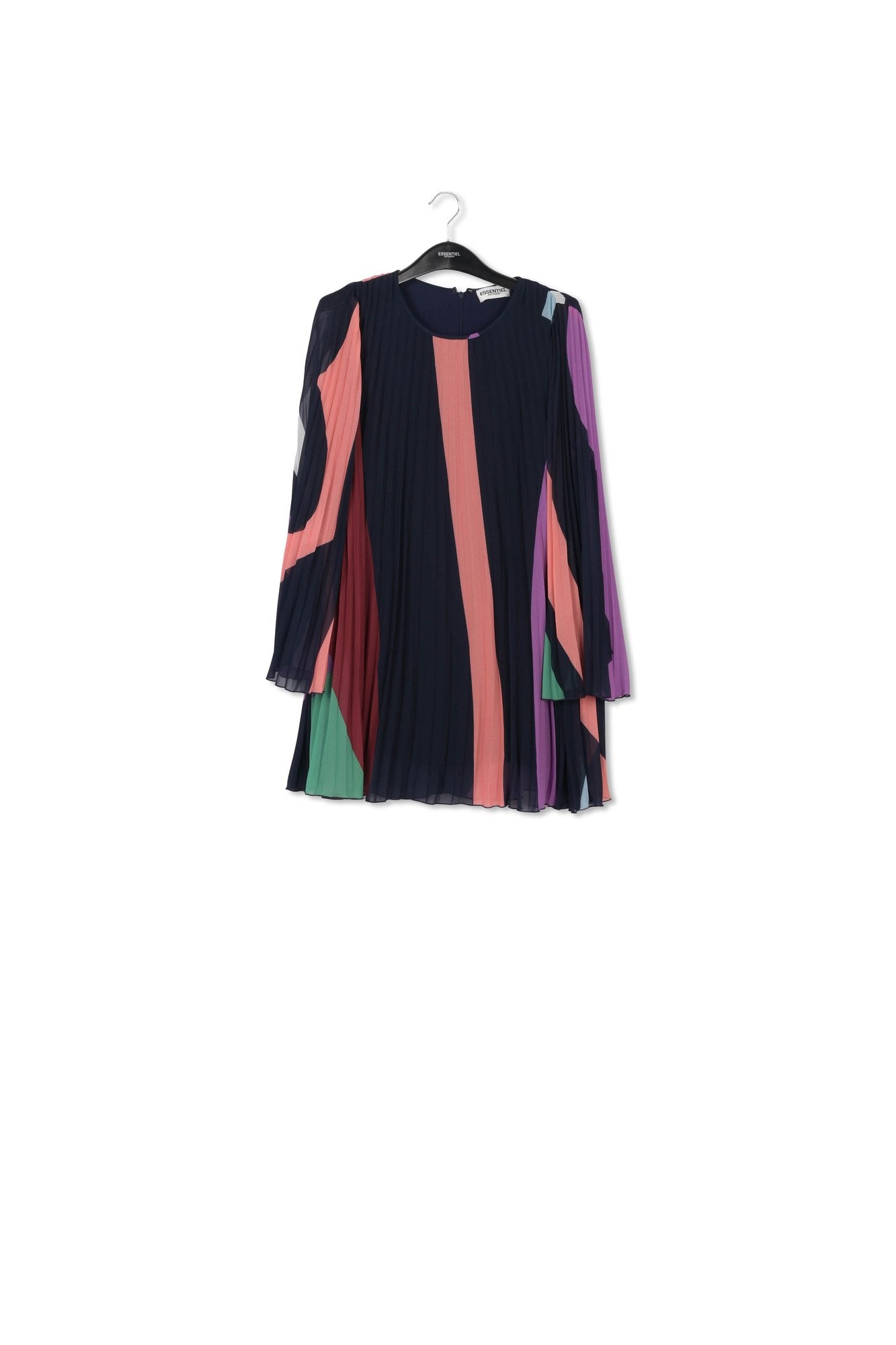 Pink watercolor print plissé mini dress RE—SSENTIEL | Essentiel second hand