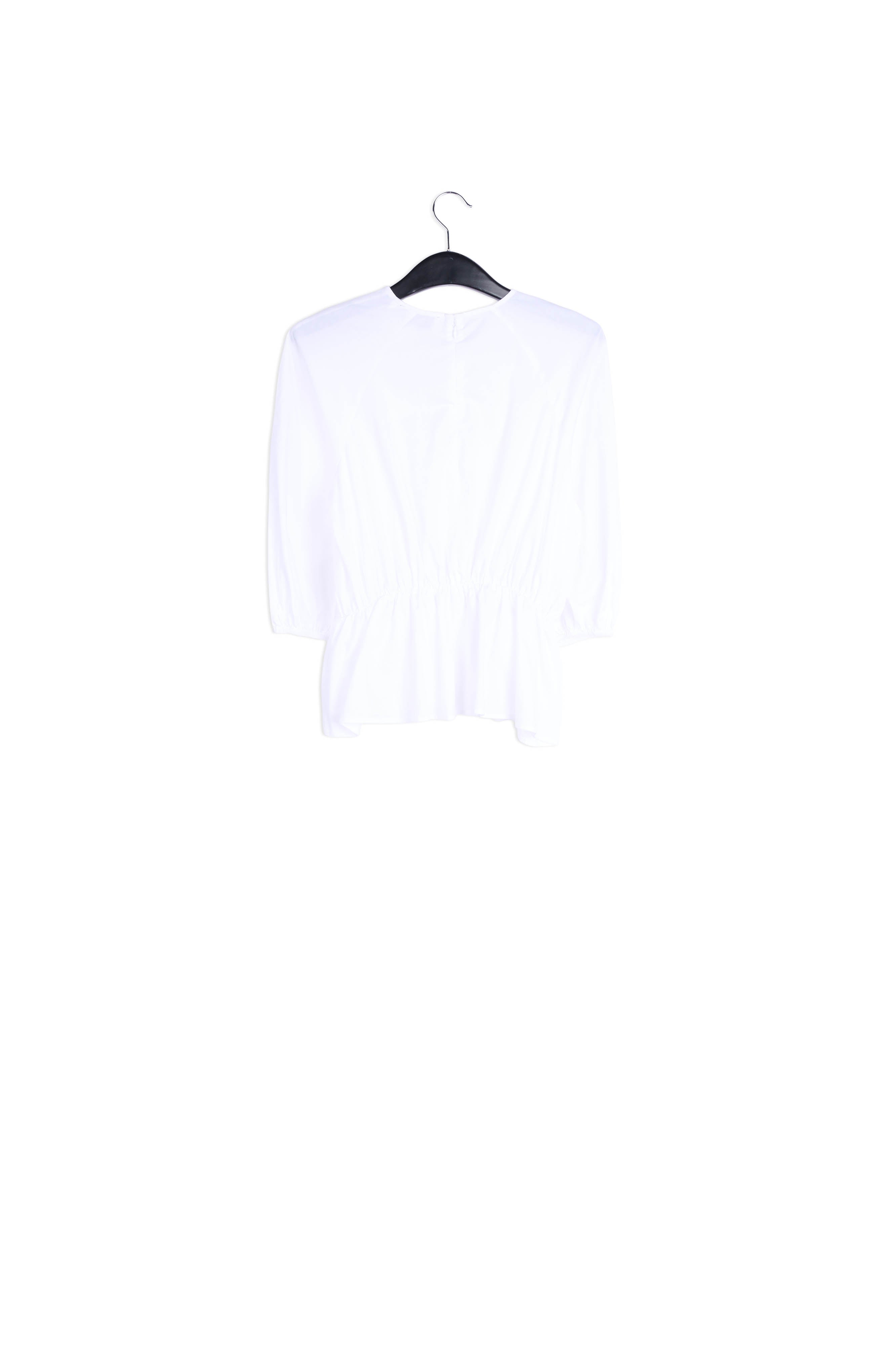 Witte peplumtop van popeline met bloemen RE—SSENTIEL | Essentiel second hand