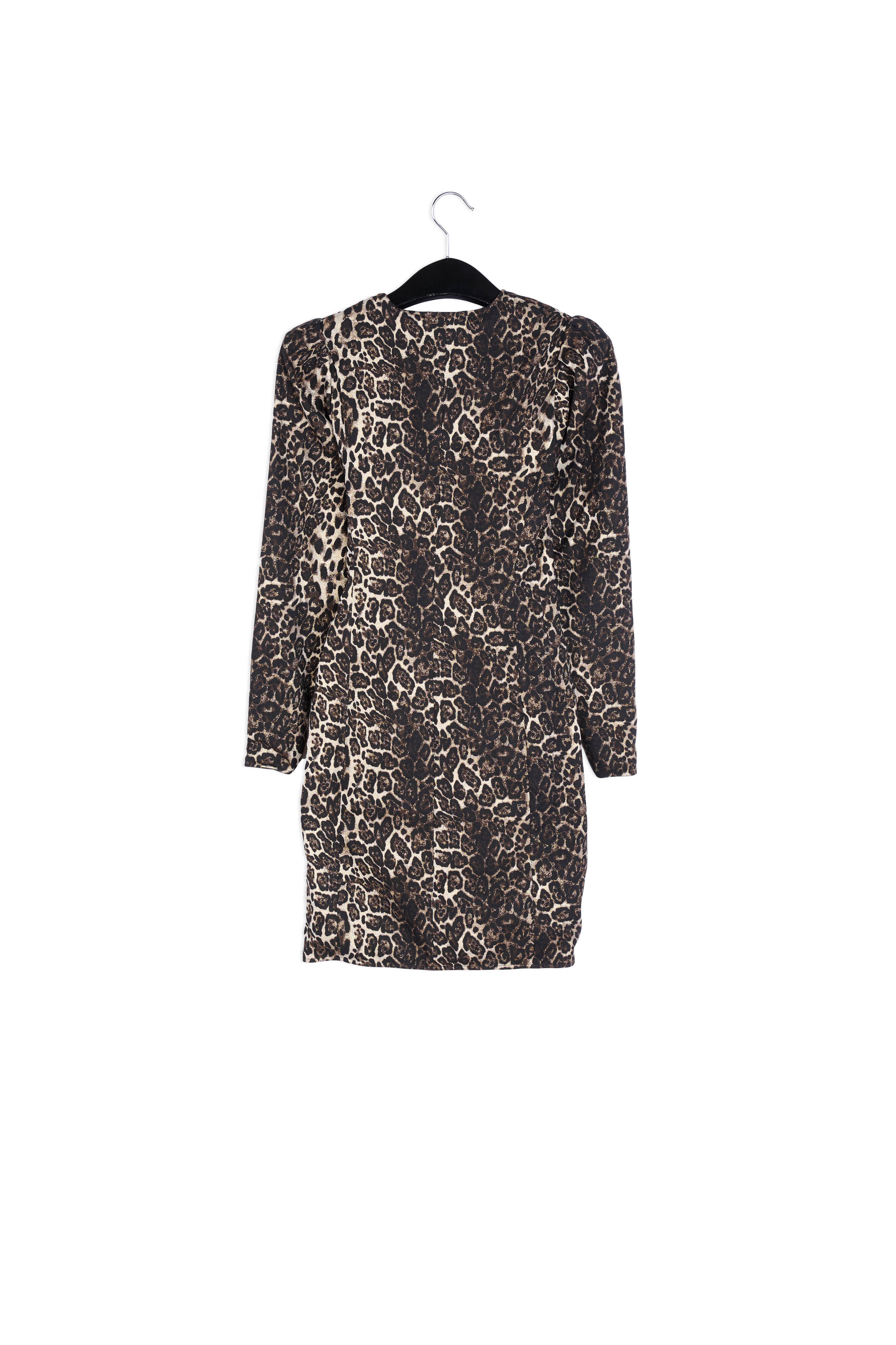 Asymmetrische mini-wikkeljurk met luipaardprint RE—SSENTIEL | Essentiel second hand