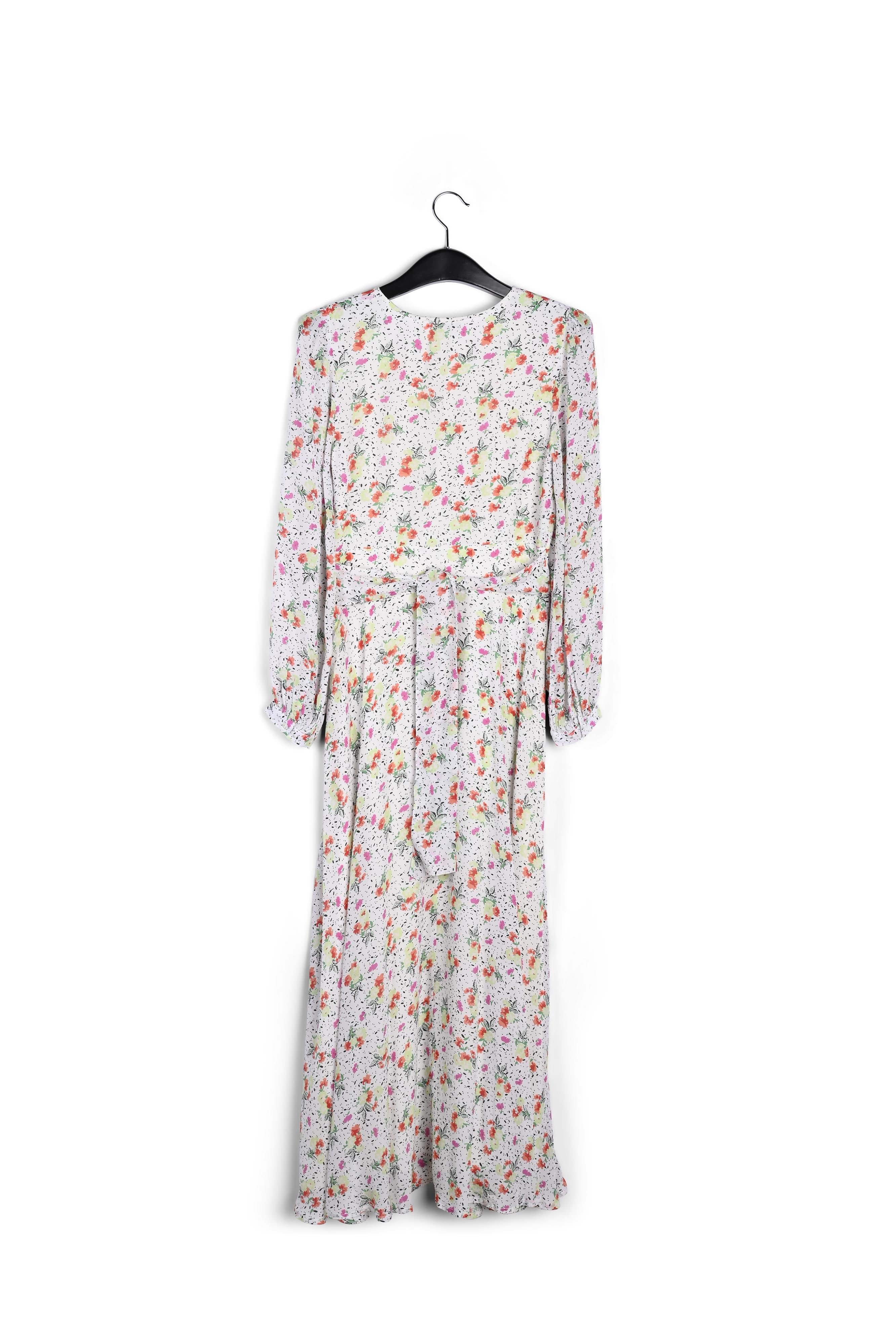Robe maxi portefeuille blanc cassé à fleurs RE—SSENTIEL | Essentiel second hand