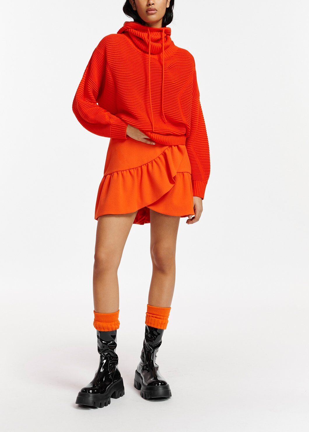 Orange mini wrap skirt RE—SSENTIEL | Essentiel second hand