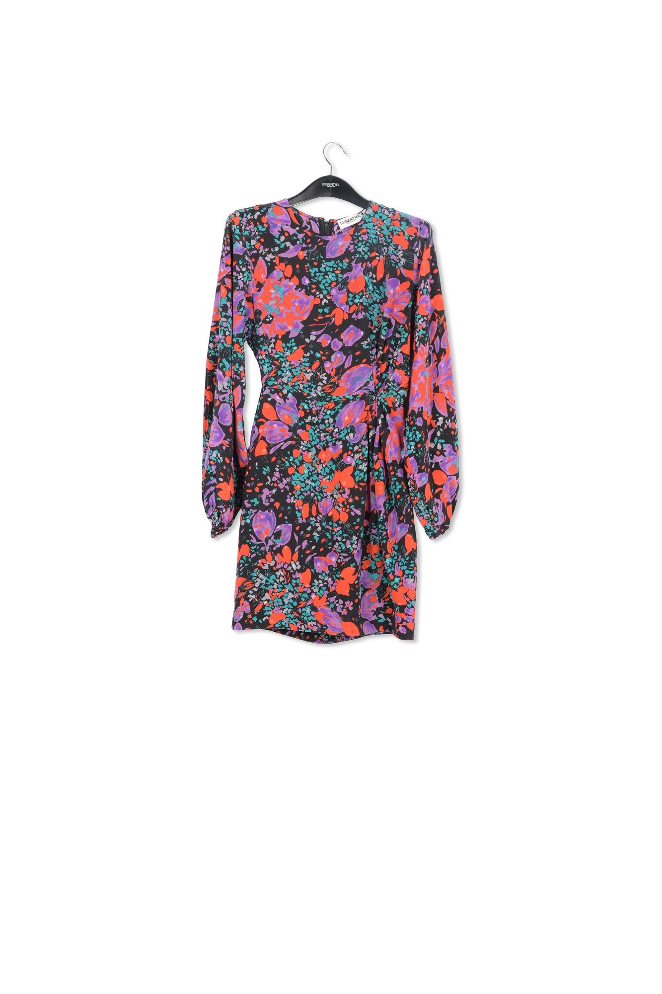 Black silk jacquard mini dress RE—SSENTIEL | Essentiel second hand