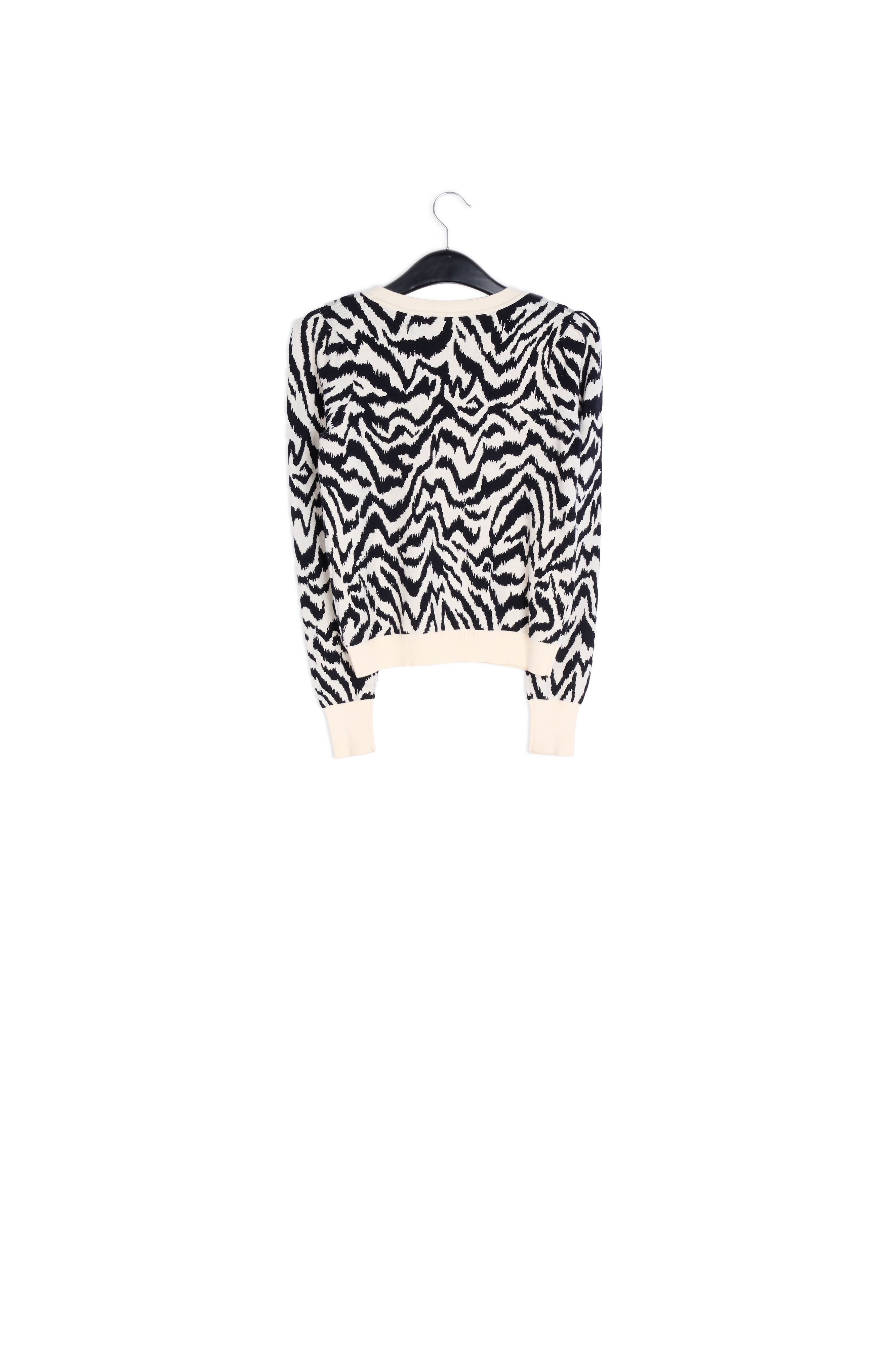 Pull en jacquard zébré noir et blanc RE—SSENTIEL | Essentiel second hand