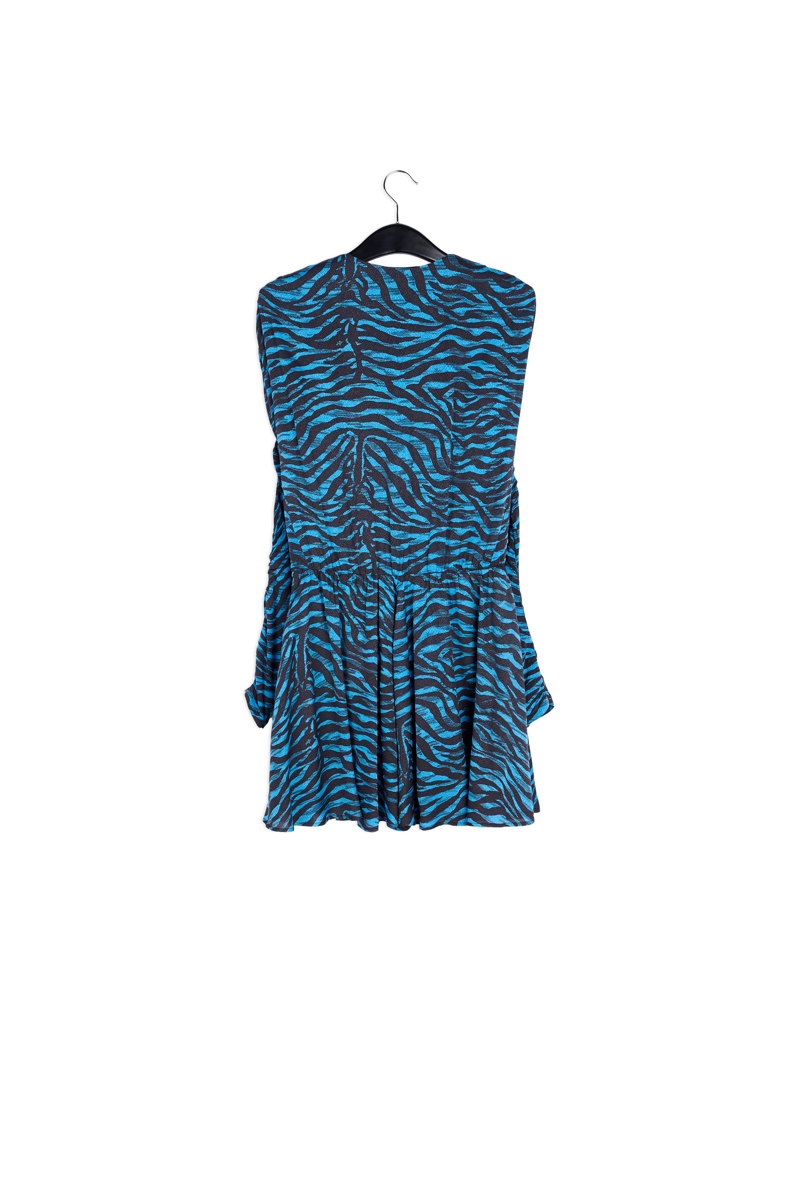 Turquoise and black zebra print mini dress RE—SSENTIEL | Essentiel second hand