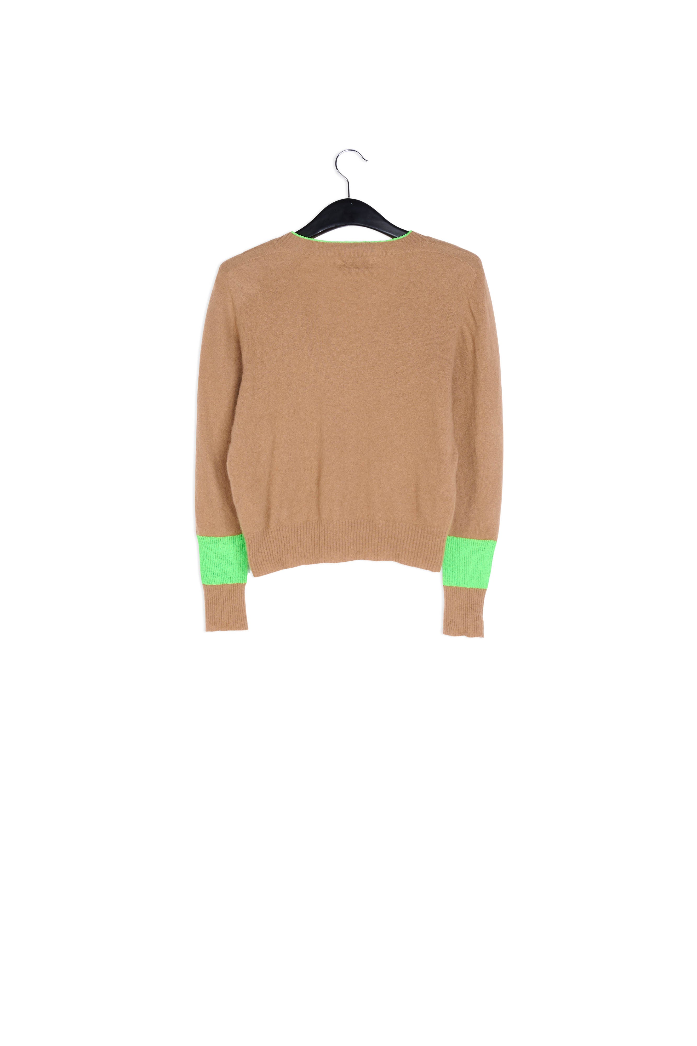 Camel v-neck light knit sweater RE—SSENTIEL | Essentiel second hand