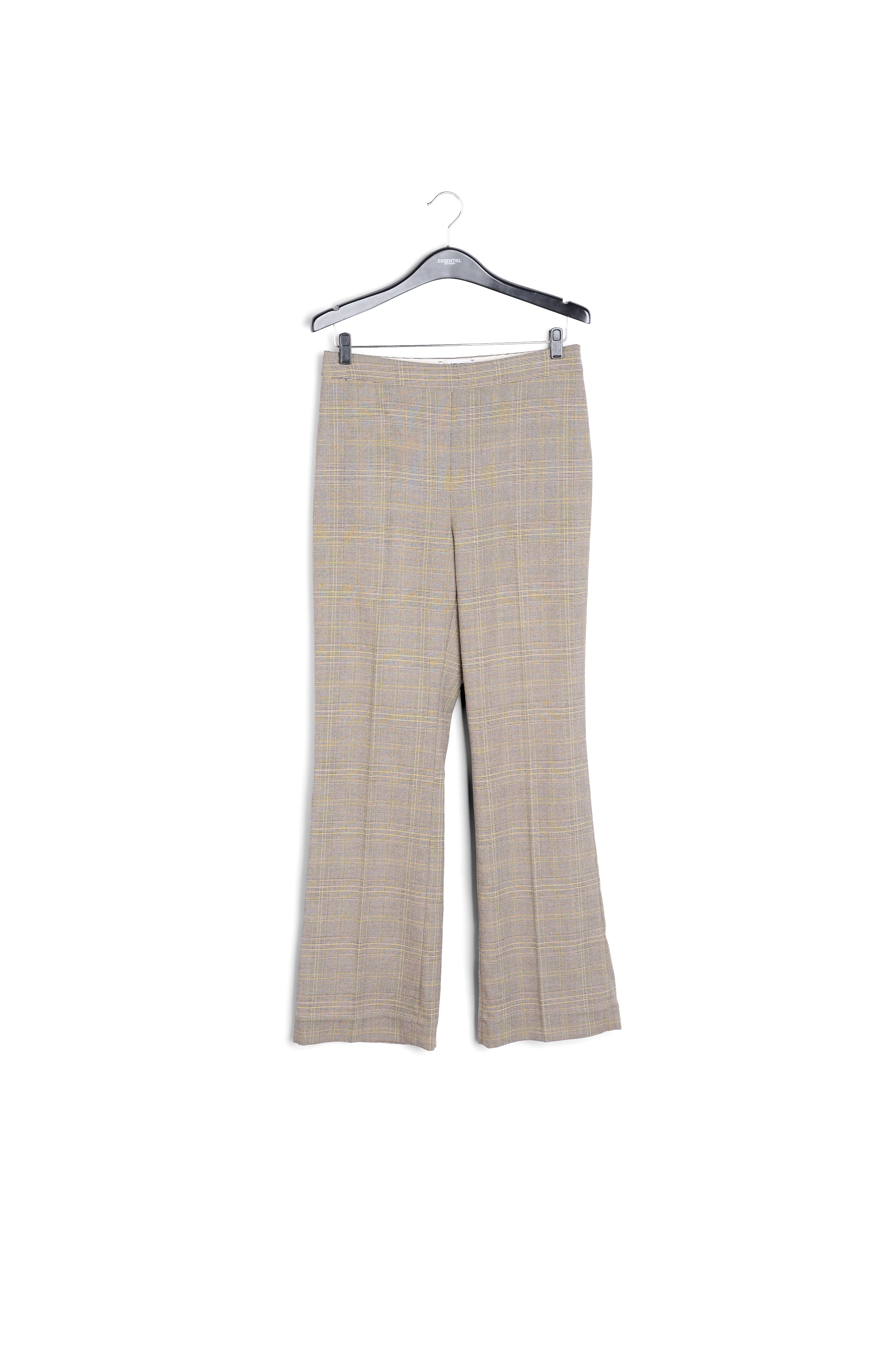 Pantalon classique beige à carreaux RE—SSENTIEL | Essentiel second hand