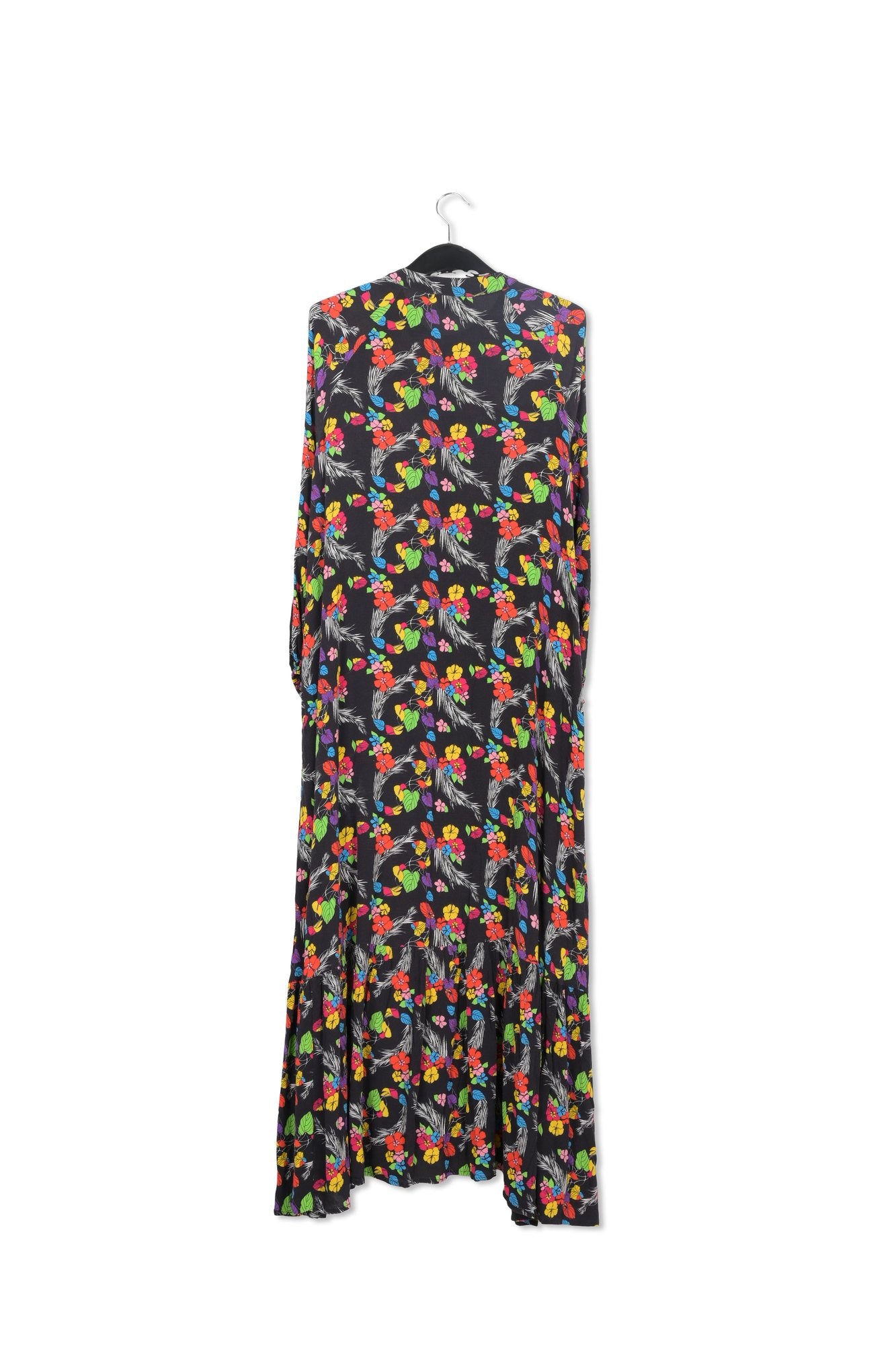 Robe maxi noire à imprimé tropical RE—SSENTIEL | Essentiel second hand