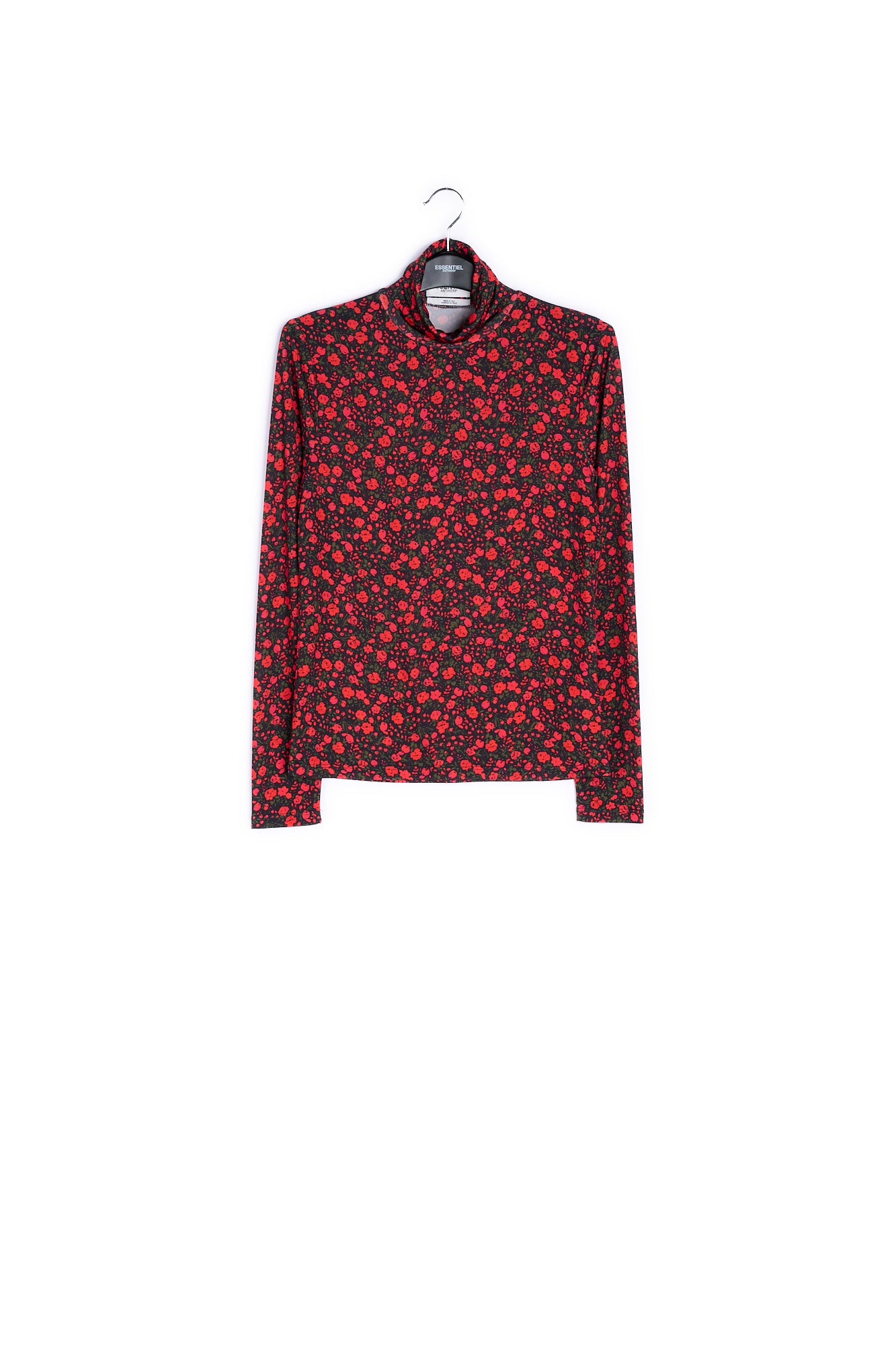 Black and red fitted turtleneck RE—SSENTIEL | Essentiel second hand