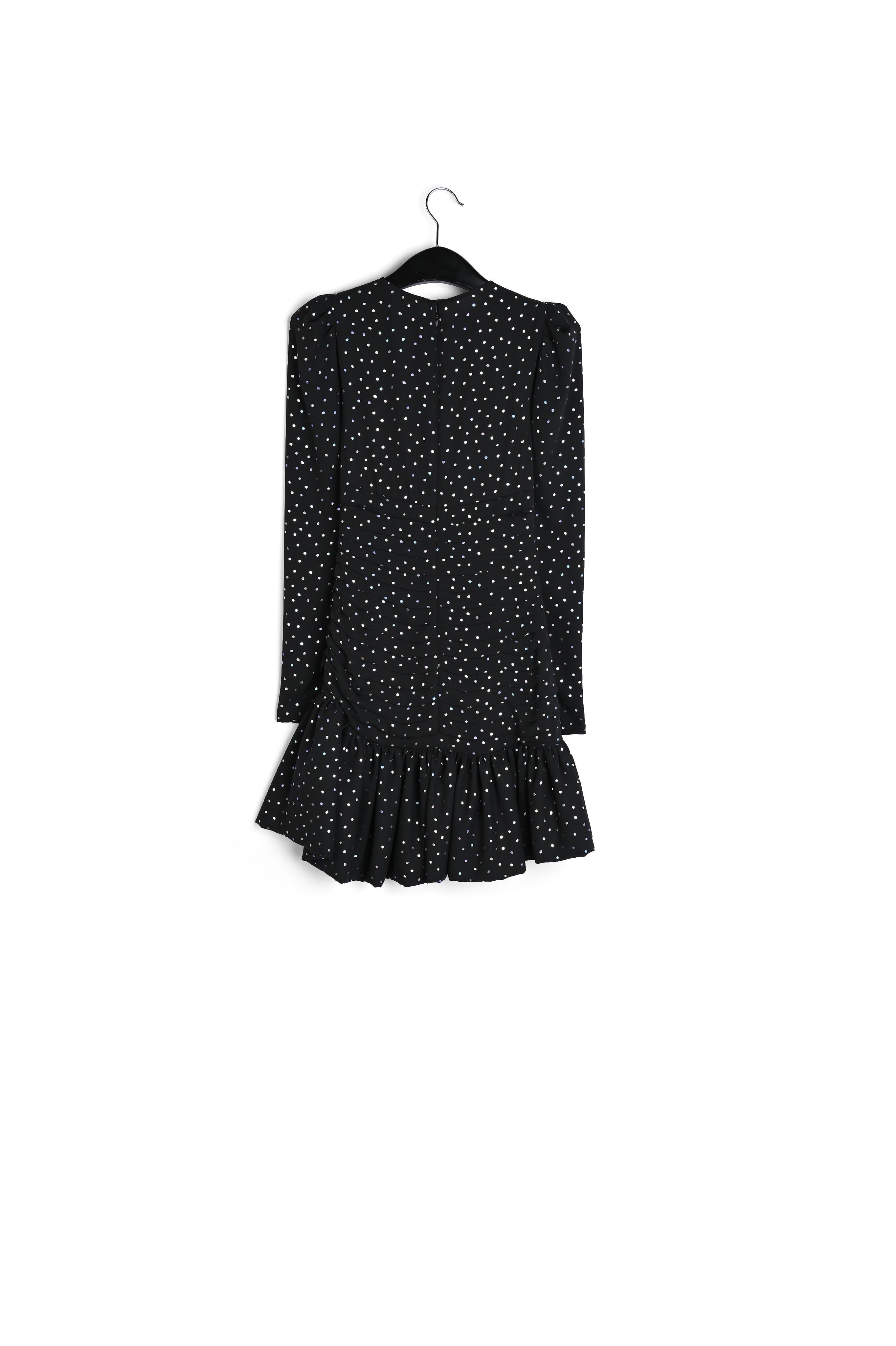 Zwarte mini-jurk met holografische stippen RE—SSENTIEL | Essentiel second hand