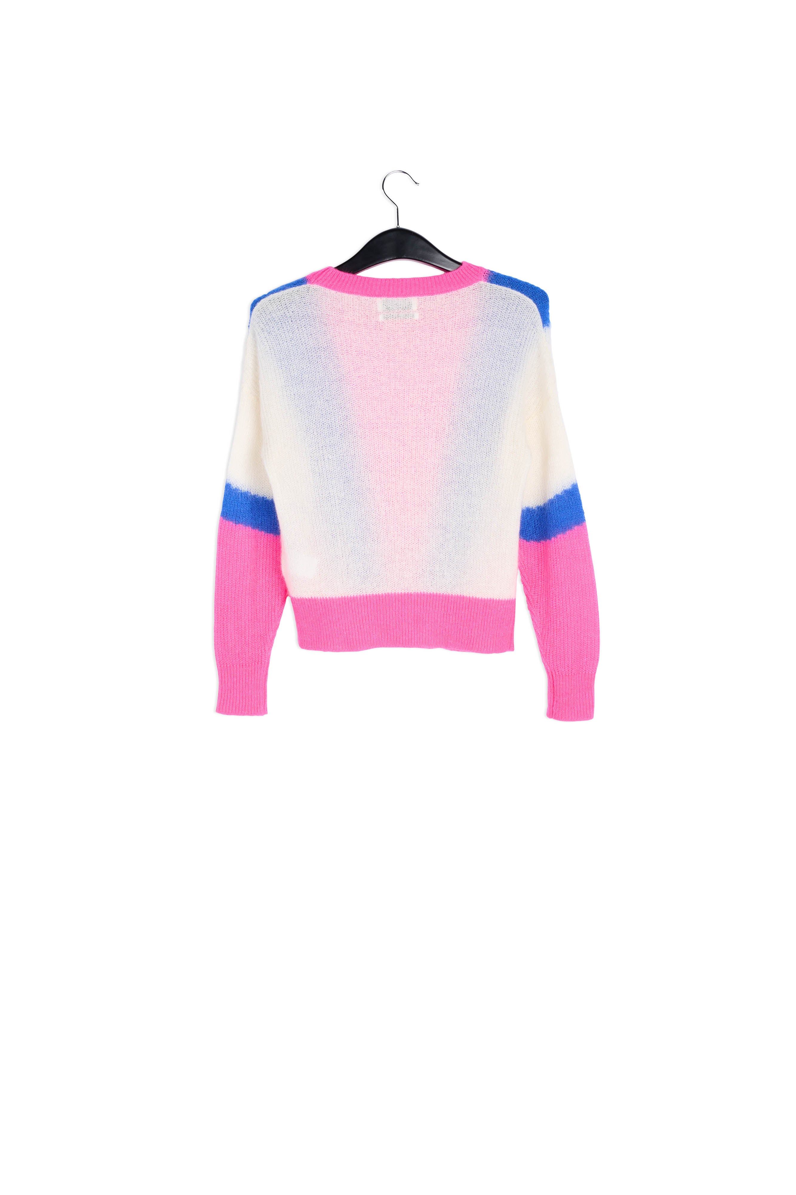 Neon pink, cobalt blue and off-white mohair-blend sweater RE—SSENTIEL | Essentiel second hand