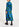 Blue, black and green abstract print midi dress Faume - seconde main