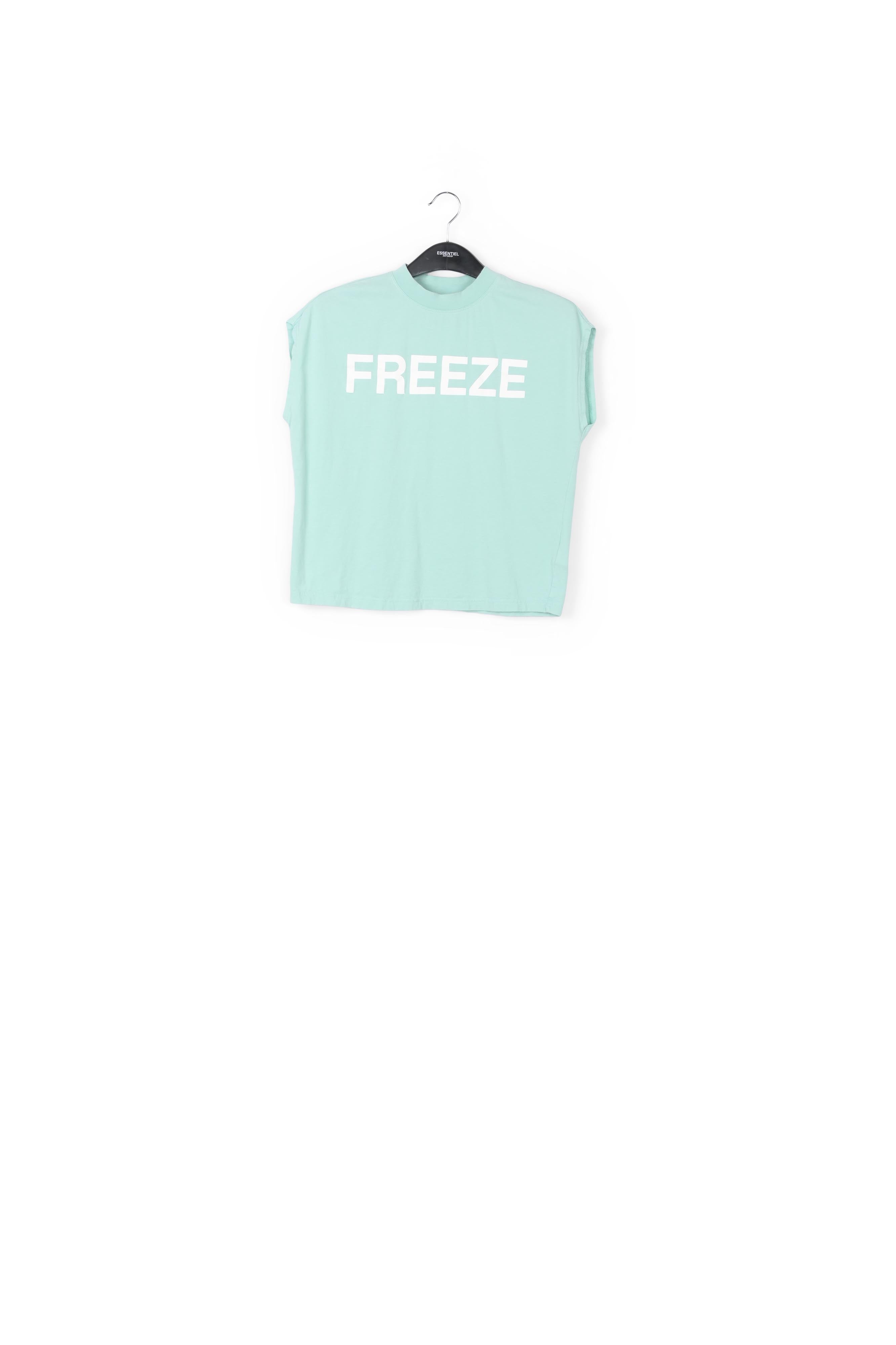 Turquoise organic cotton T-shirt RE—SSENTIEL | Essentiel second hand