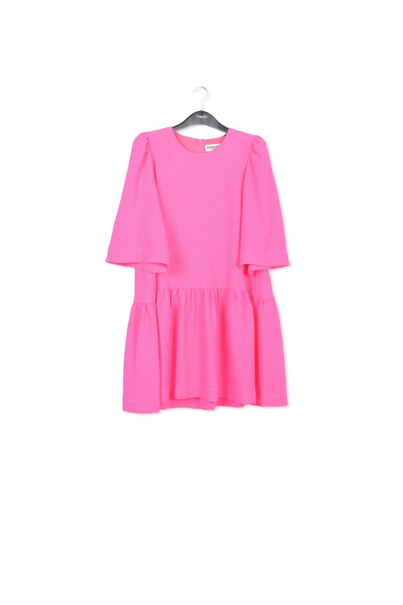 Bright pink mini dress with puffed shoulders RE—SSENTIEL | Essentiel second hand