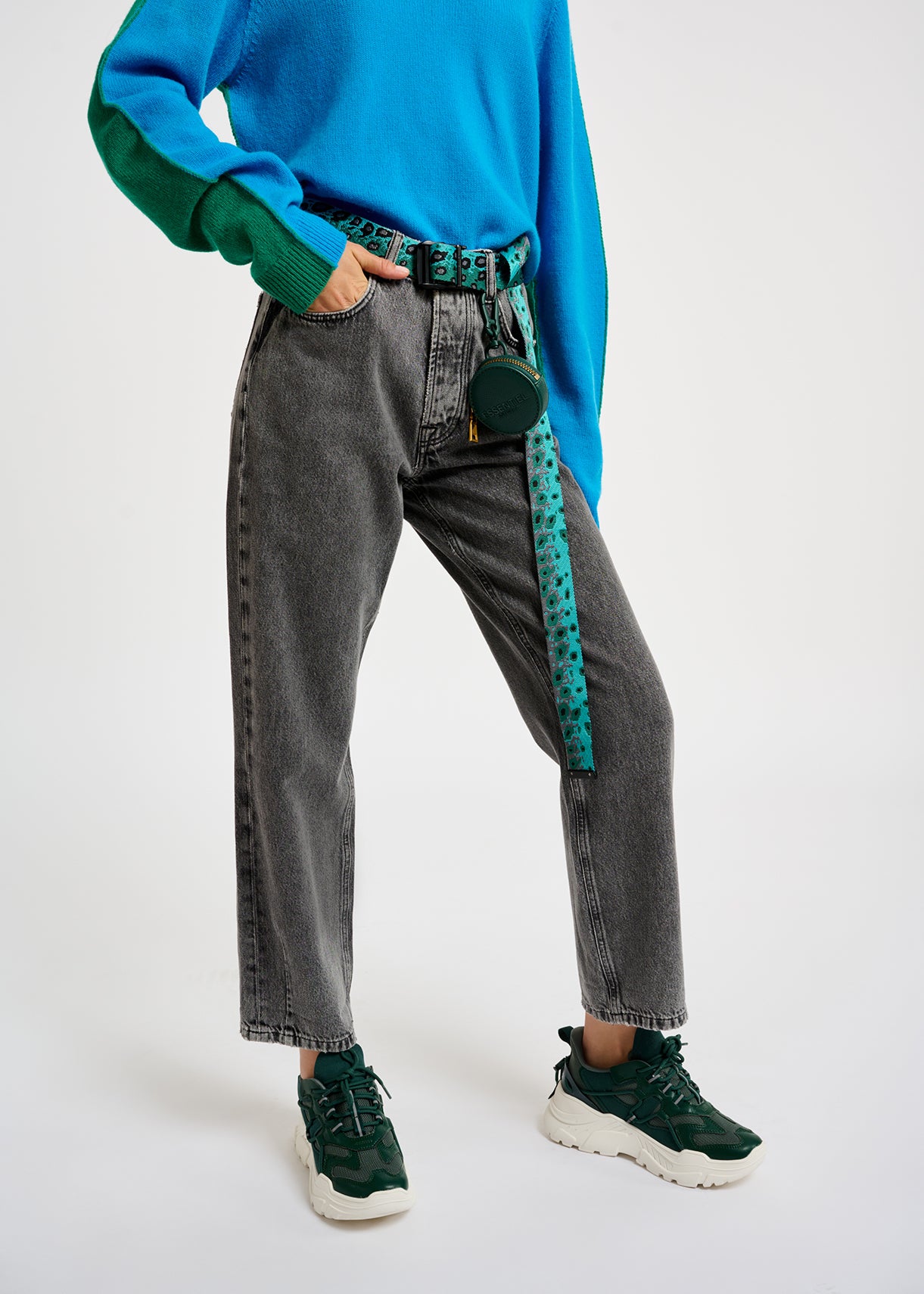 Grijze enkeljeans met hoge taille RE—SSENTIEL | Essentiel second hand