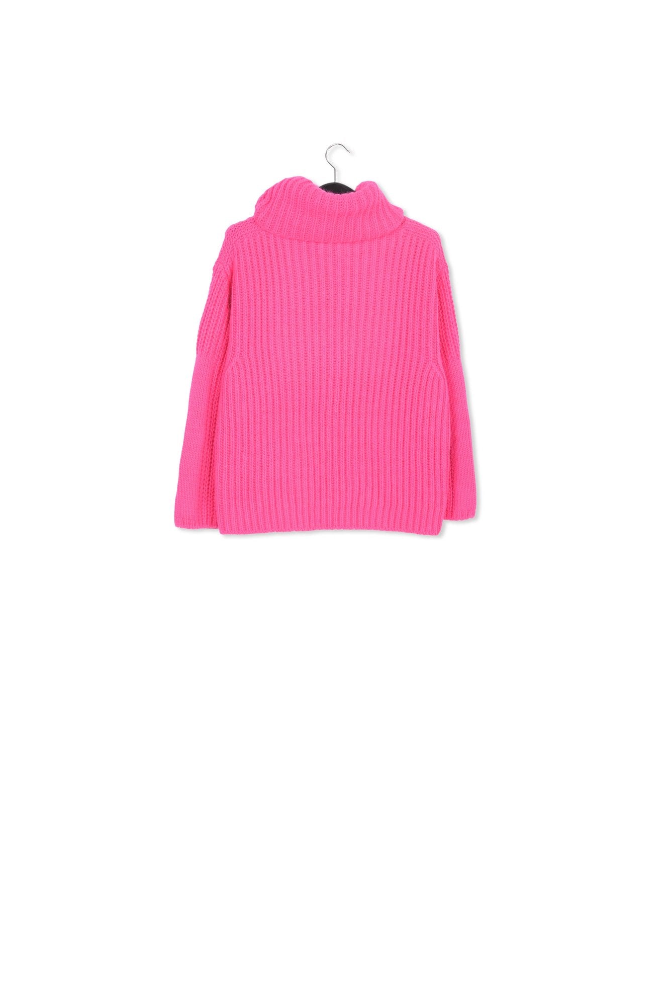 Pink chunky ribbed turtleneck sweater RE—SSENTIEL | Essentiel second hand