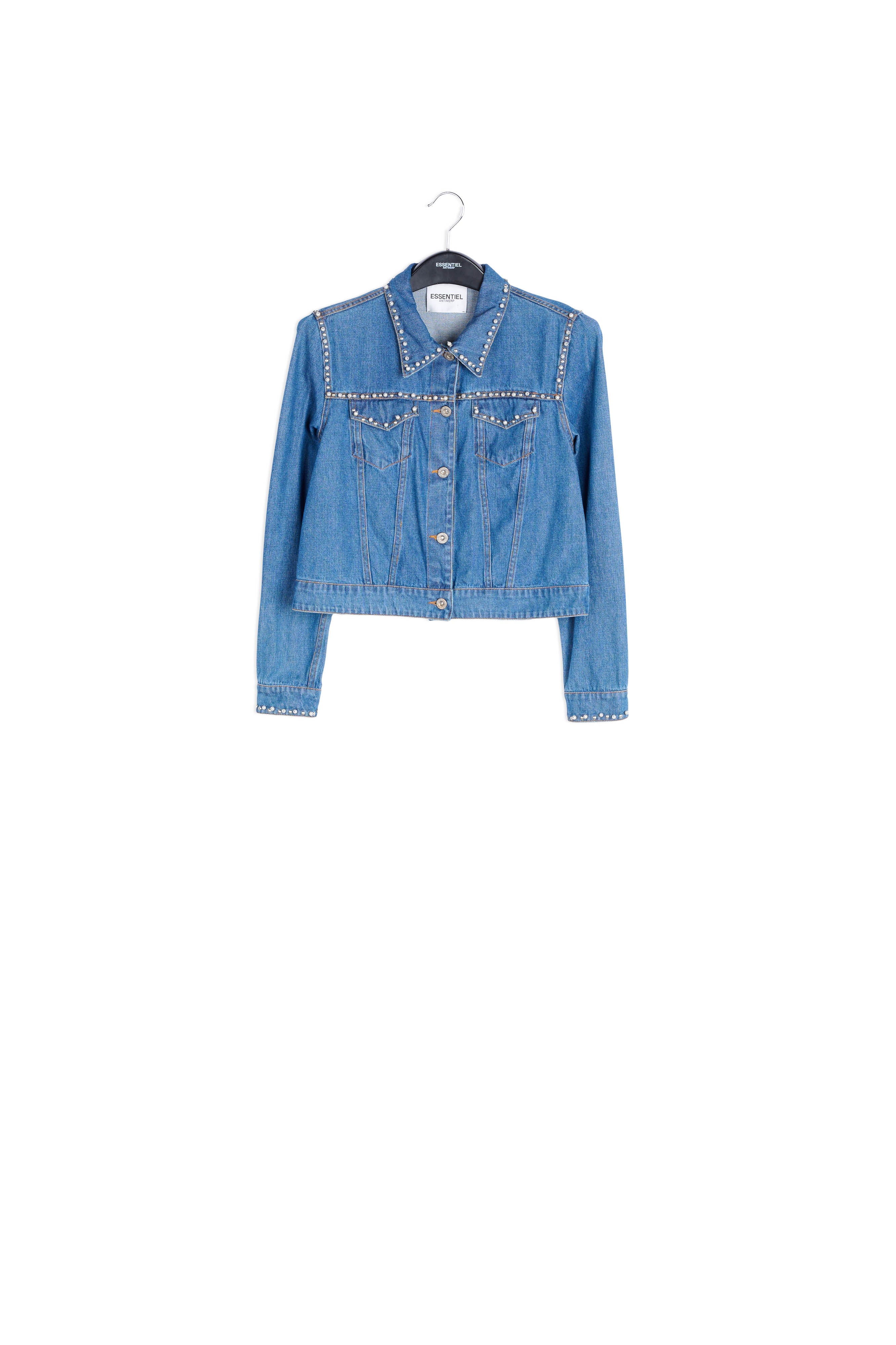 Embellished cropped jeans jacket RE—SSENTIEL | Essentiel second hand