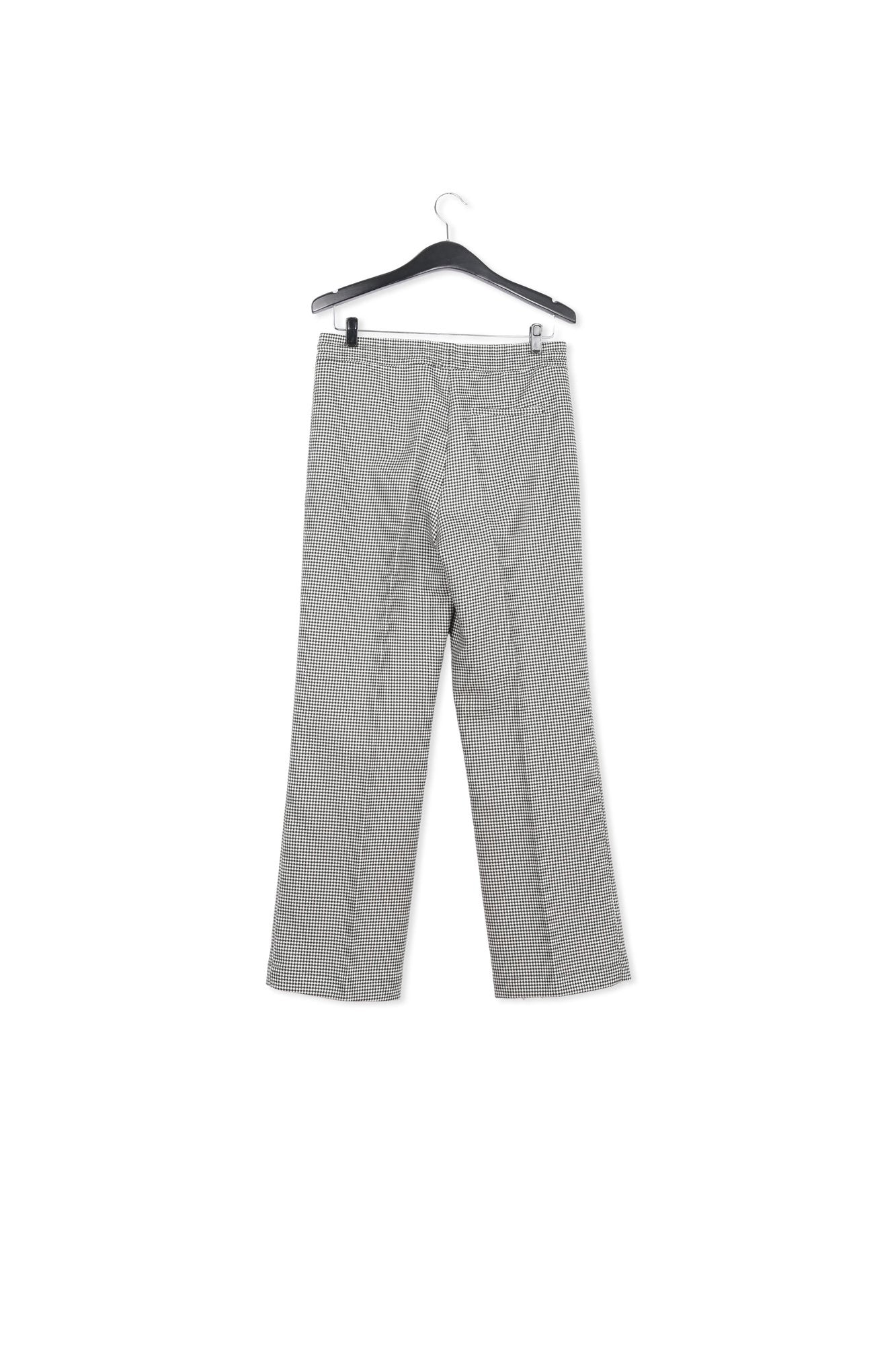 Black and off-white houndstooth pants with drawstring RE—SSENTIEL | Essentiel second hand