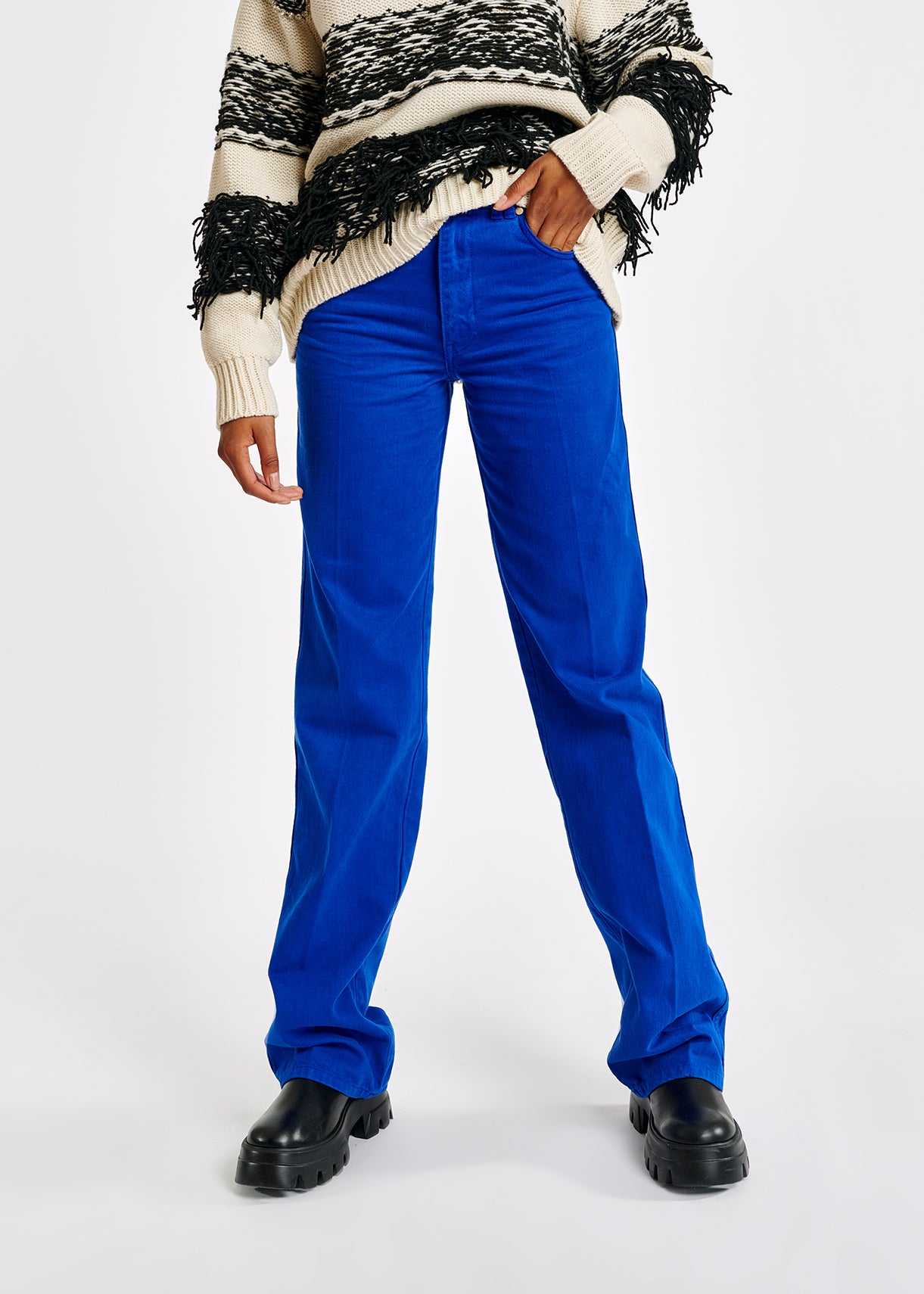 Bright blue flared-leg jeans RE—SSENTIEL | Essentiel second hand