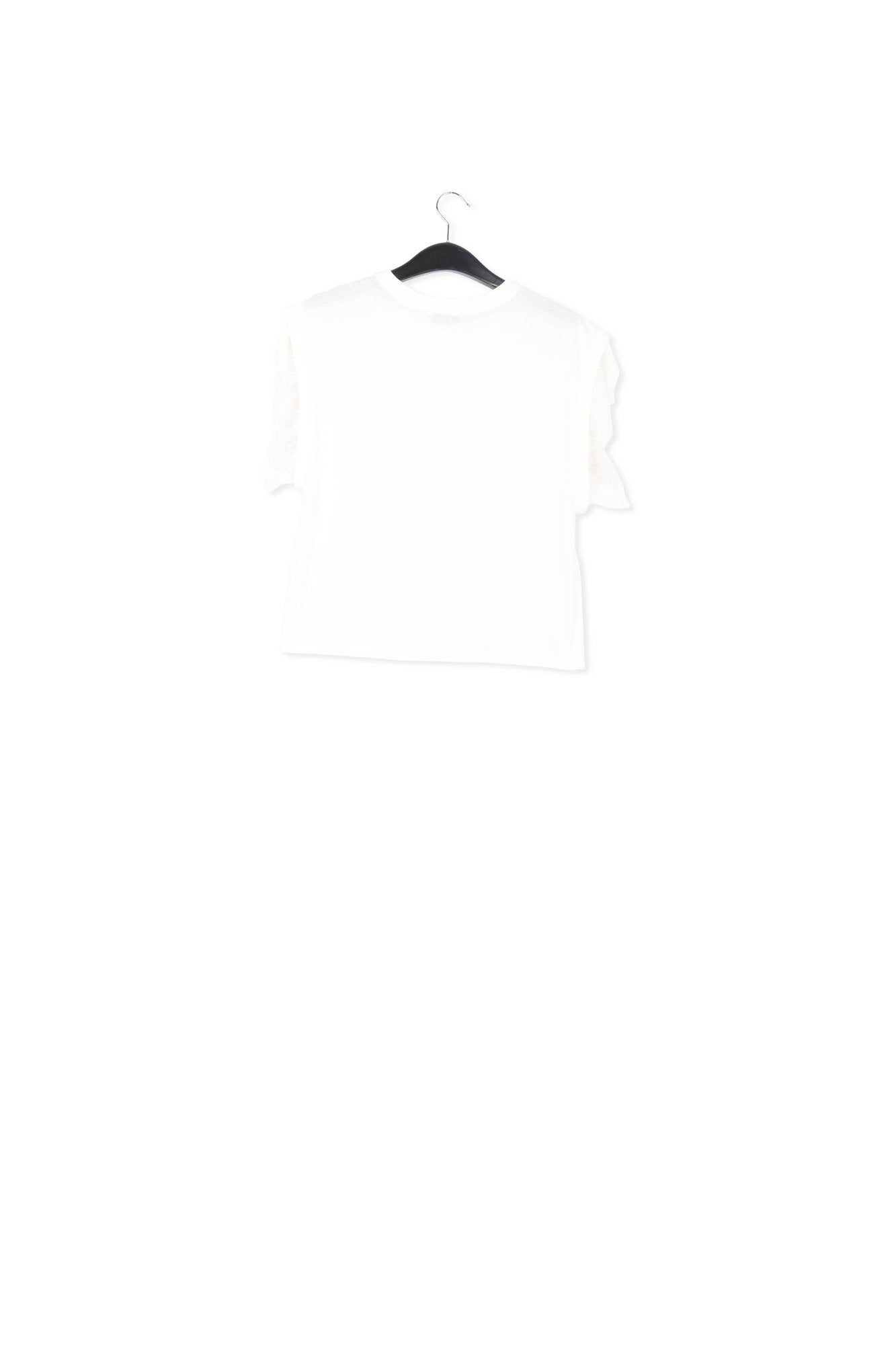 Off-white organic cotton T-shirt with lace RE—SSENTIEL | Essentiel second hand