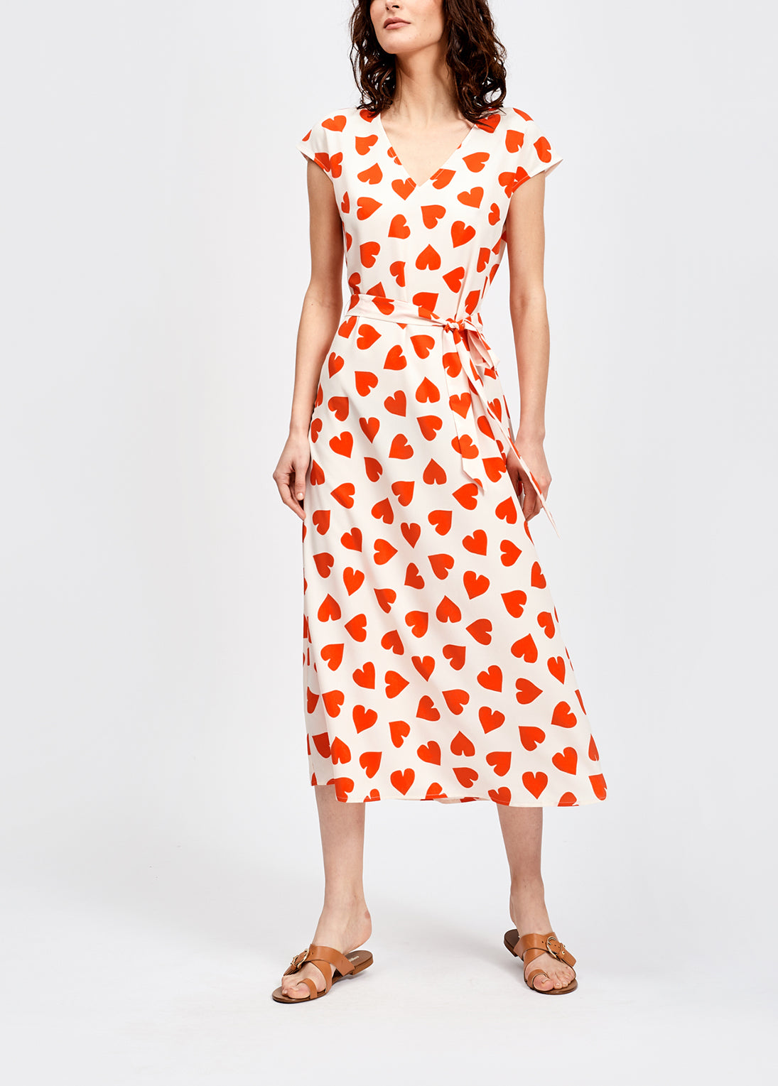 Red heart print summer dress RE—SSENTIEL | Essentiel second hand